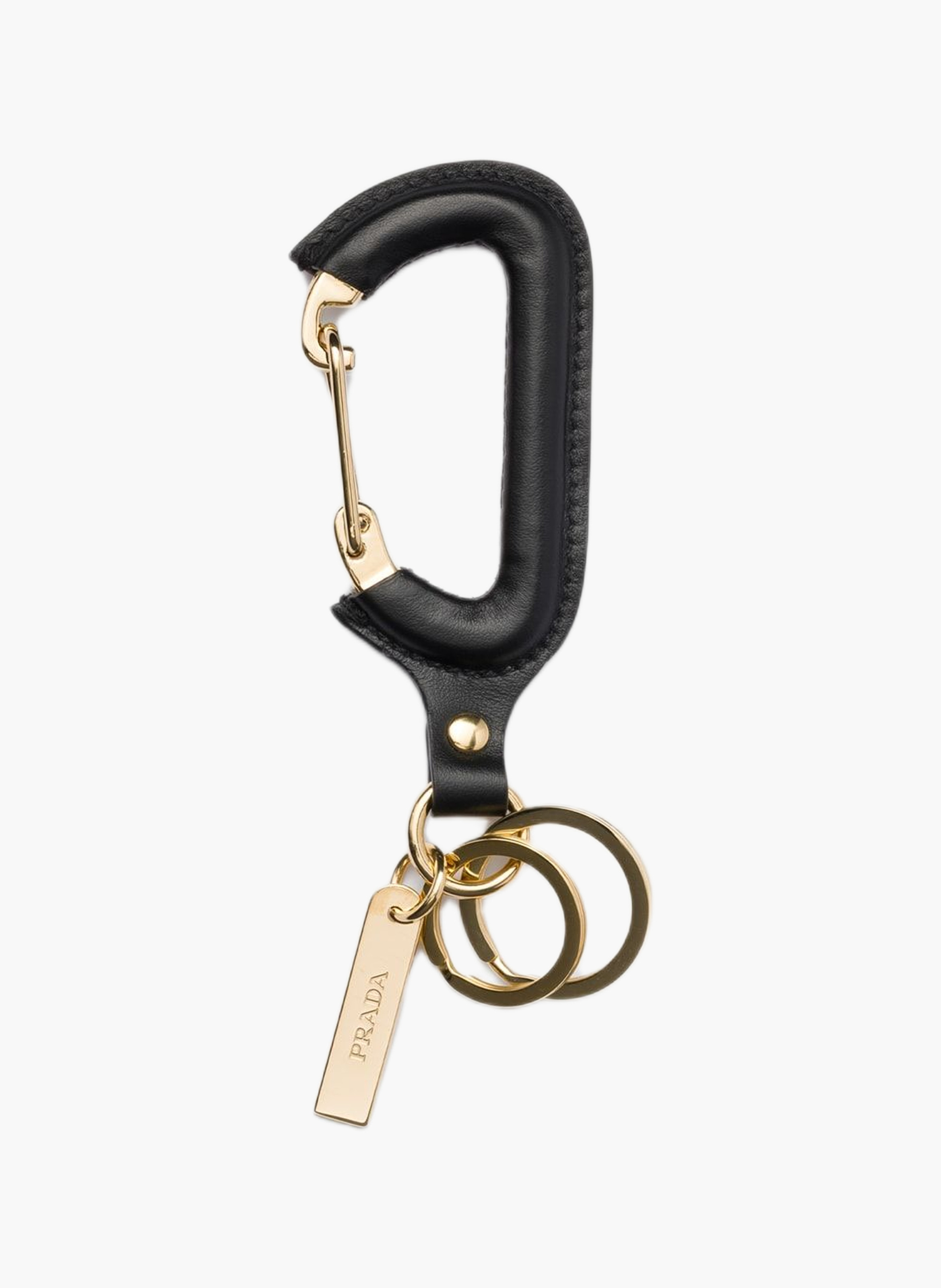 Porte-clés en cuir PRADA Noir