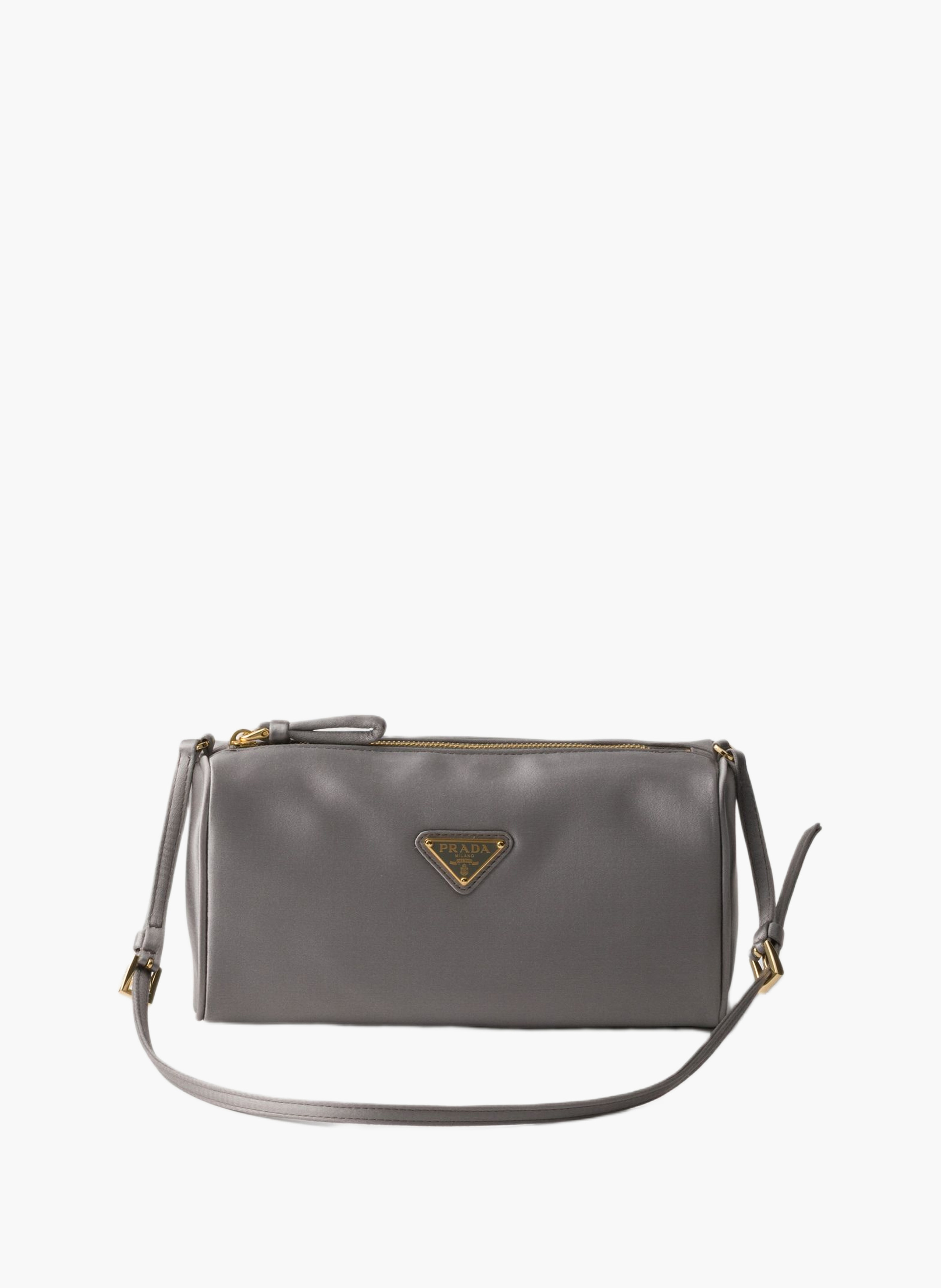 Mini sac en satin PRADA Gris