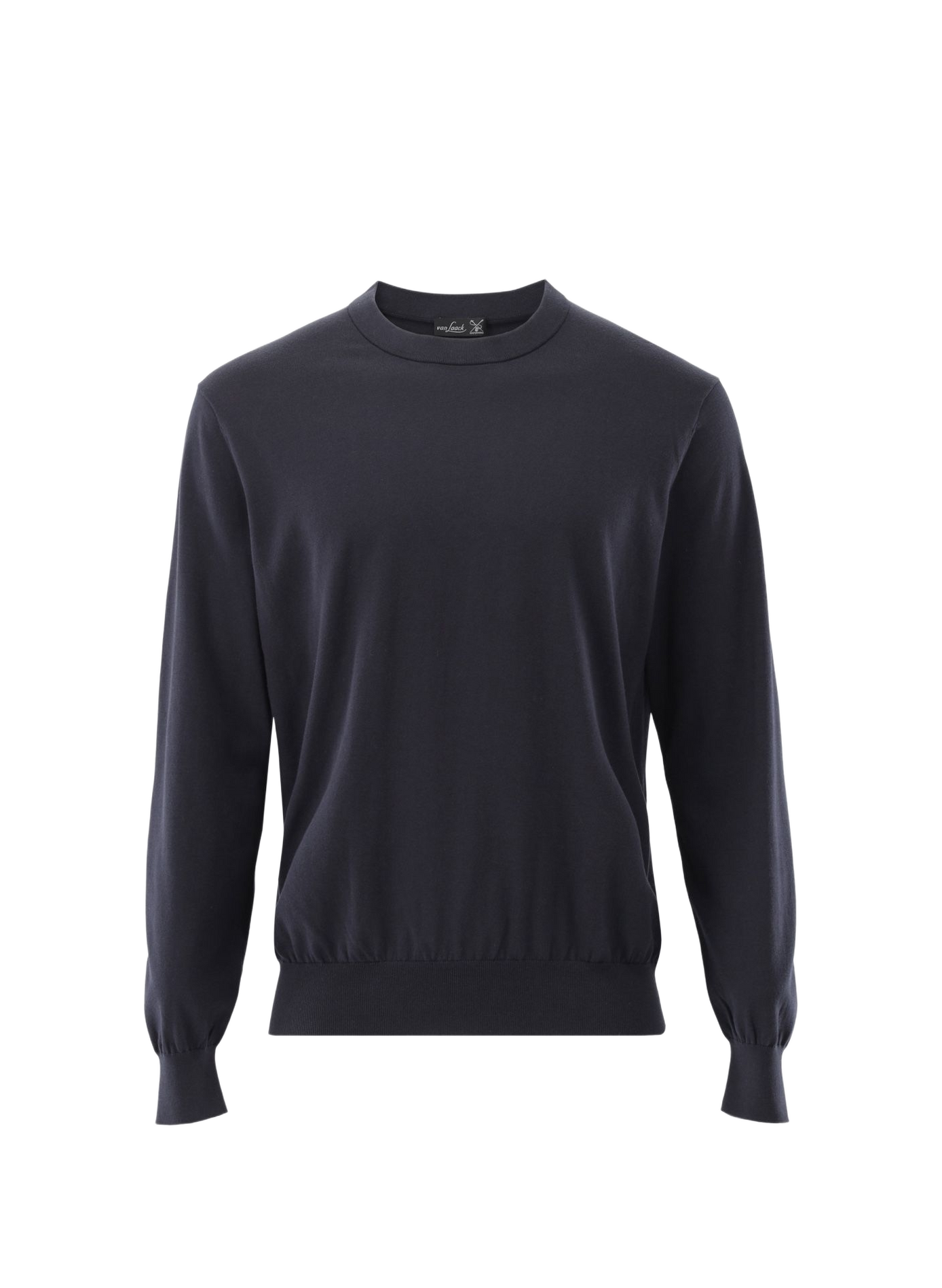 Straight-fit crew-neck cotton and silk sweater VAN LAACK Blue