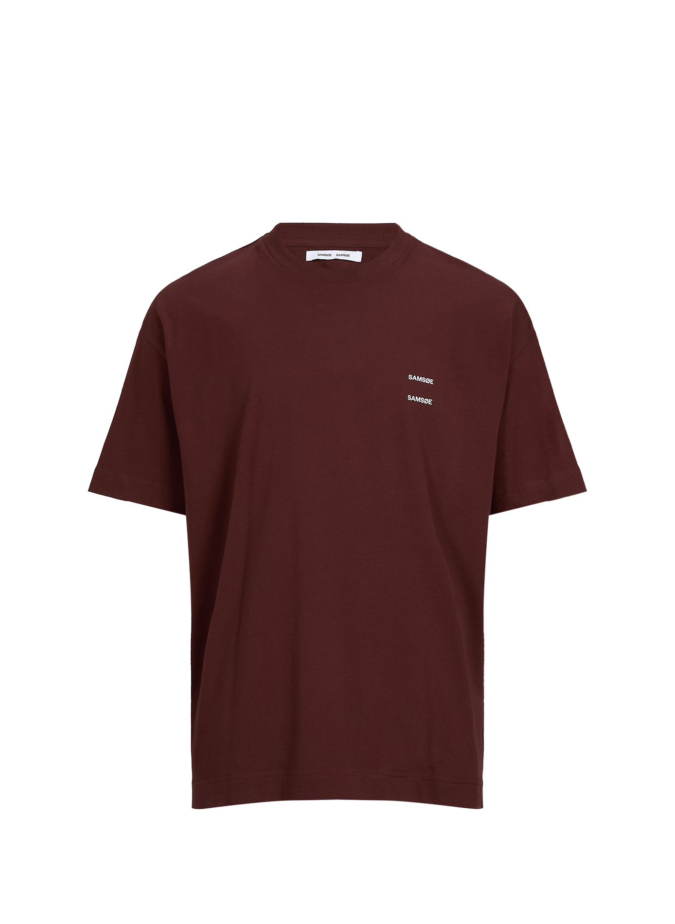 Plain straight cotton t-shirt SAMSOE SAMSOE Brown