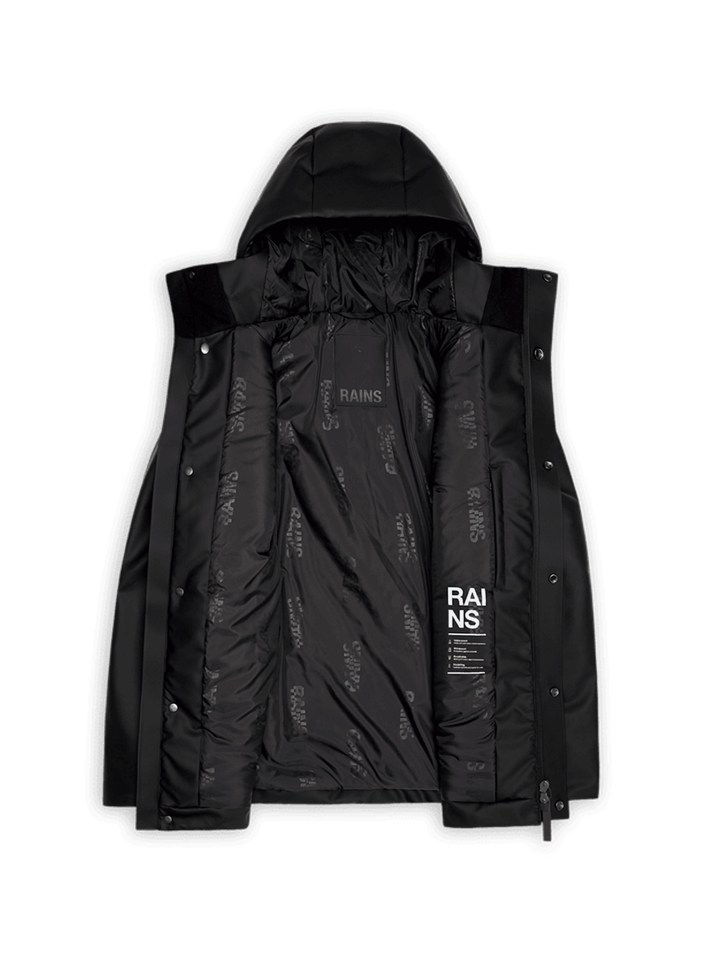 Straight hooded parka RAINS Black