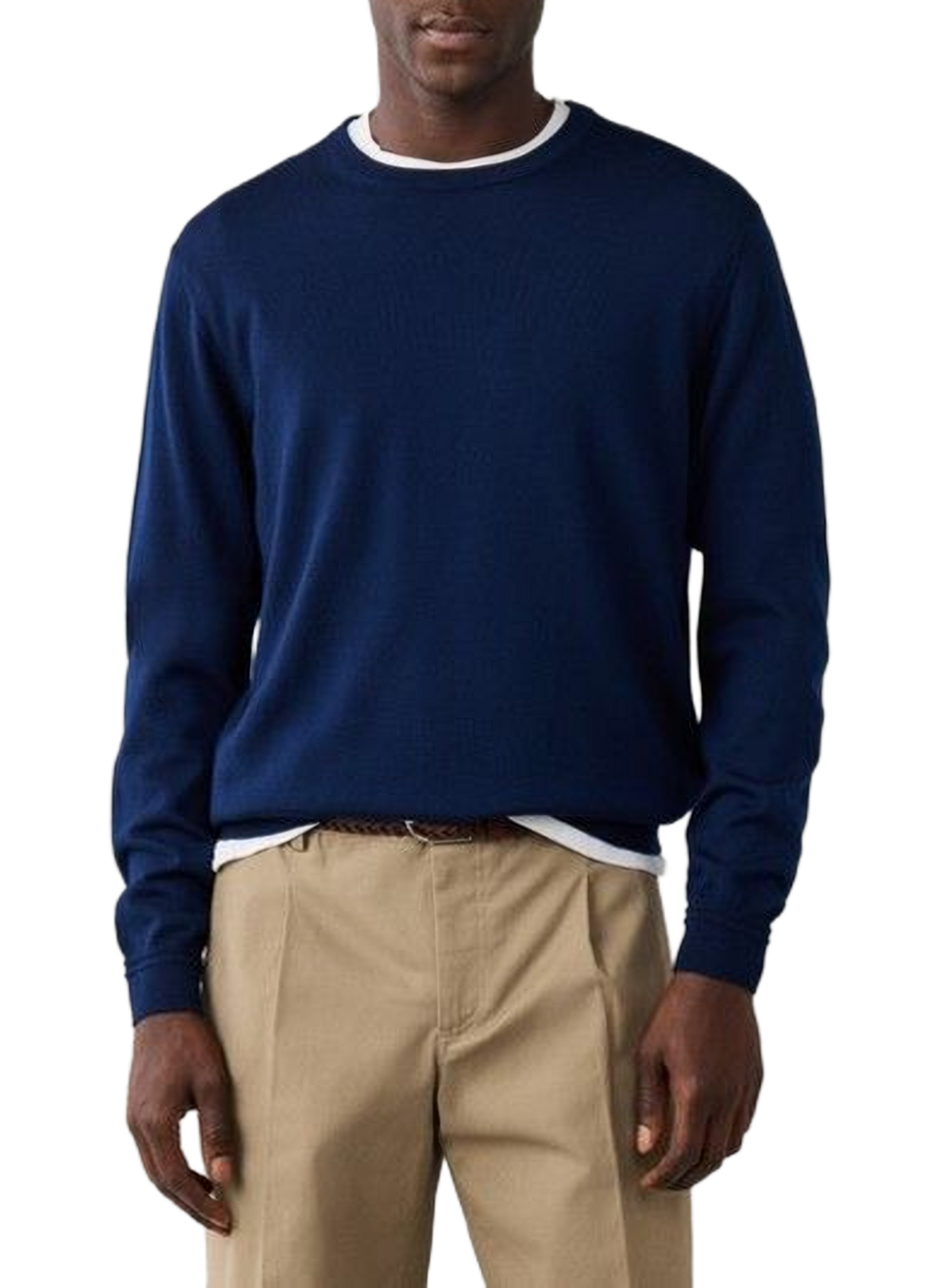 Maglione diritto a collo tondo in lana FACONNABLE Blu