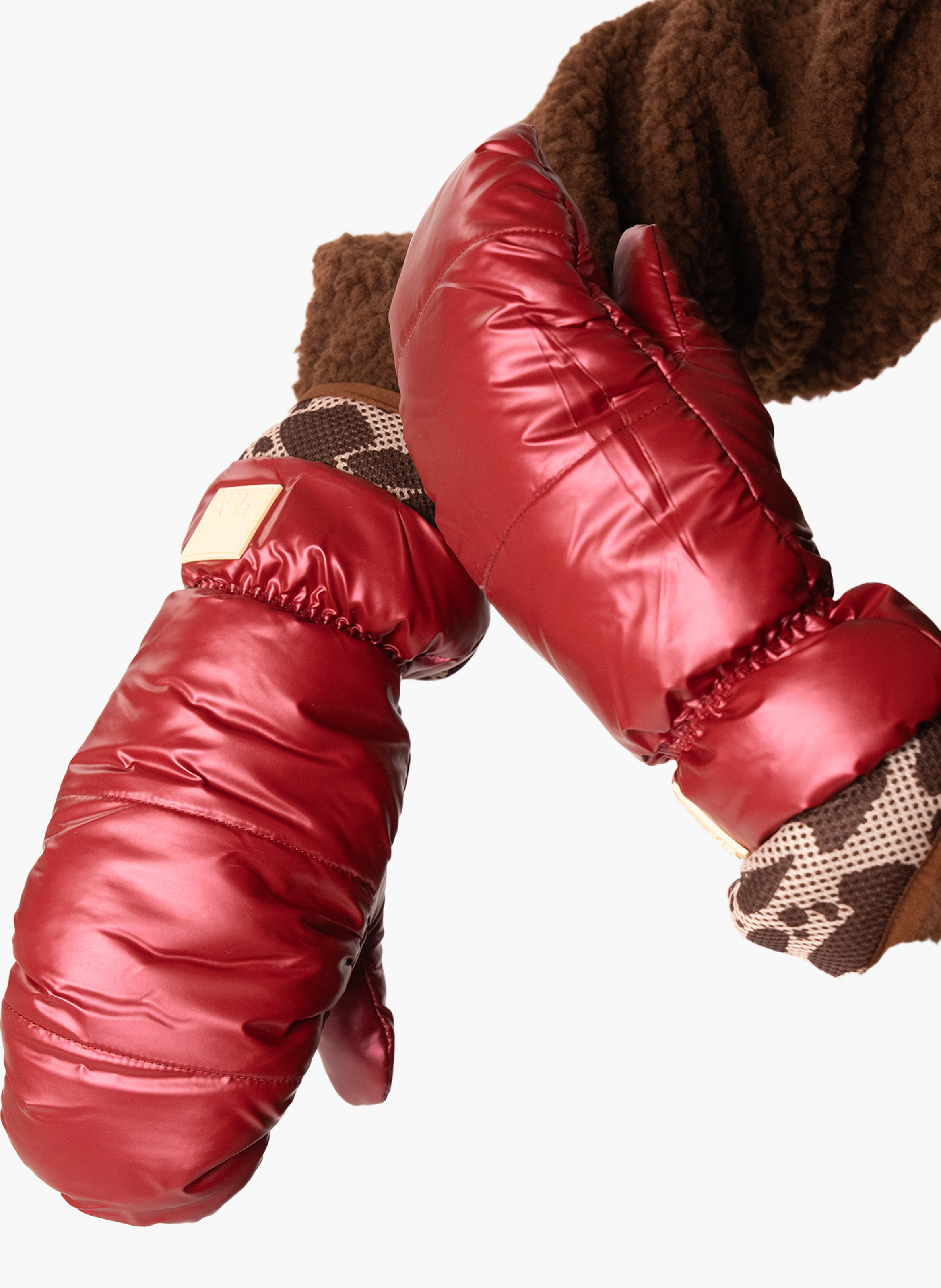 Moufles métalliques en polaire BILLYBELT Rouge