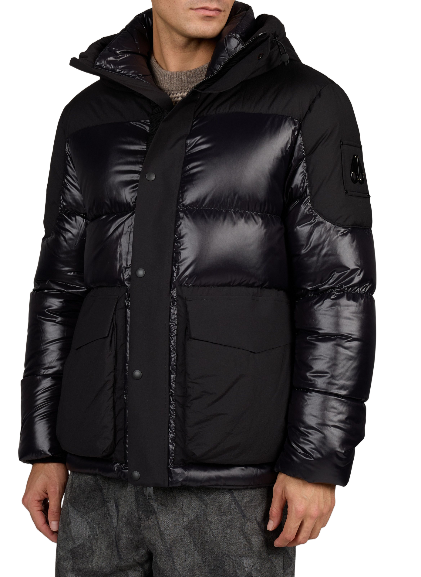 BRIAR 3Q hooded puffer jacket MOOSE KNUCKLES Black