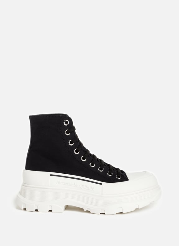 Tread cotton canvas sneakers Black by ALEXANDER MCQUEEN ALEXANDER MCQUEEN Tread cotton canvas sneakers Black