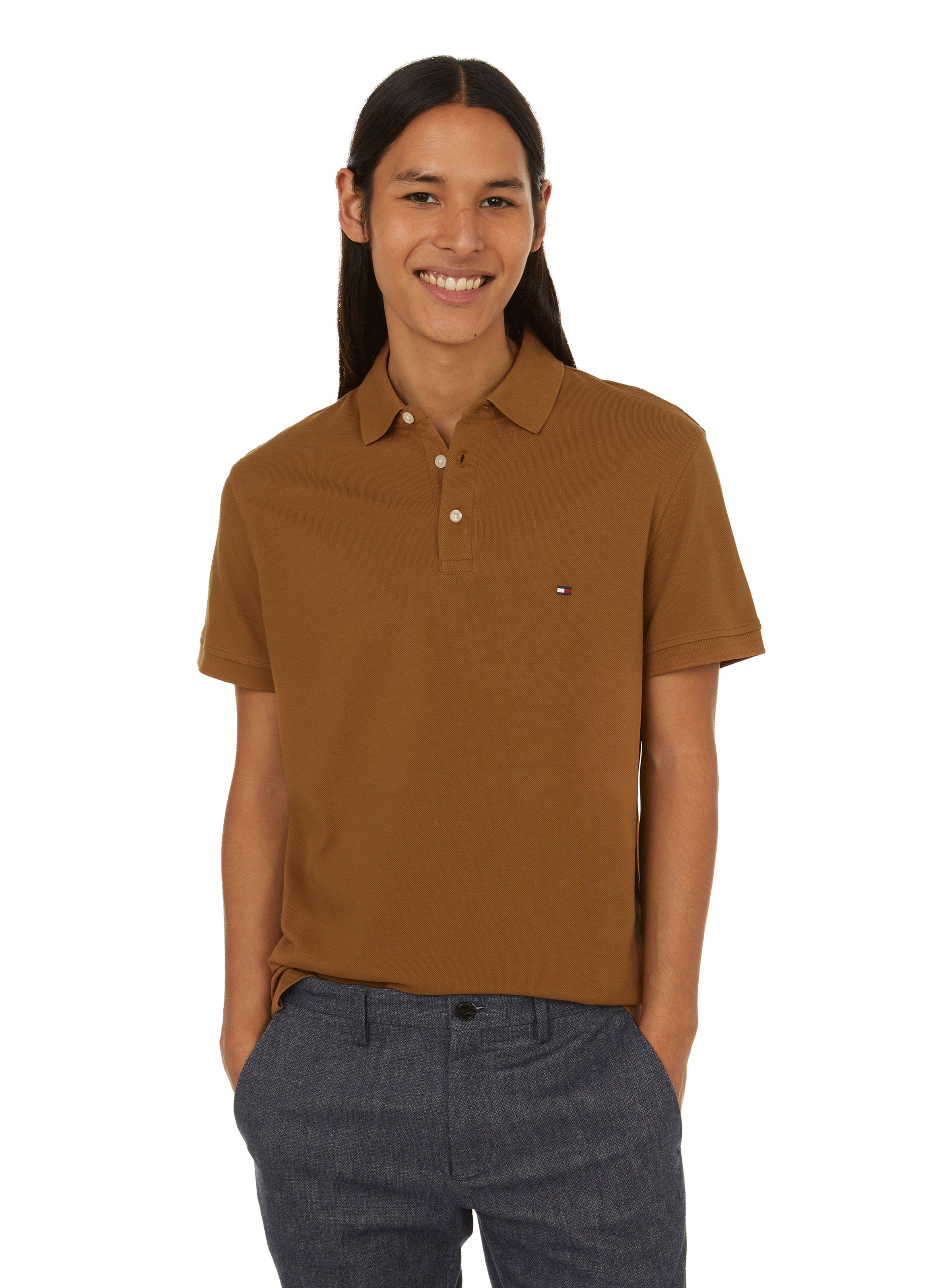 Polo slim en piqué de coton organique