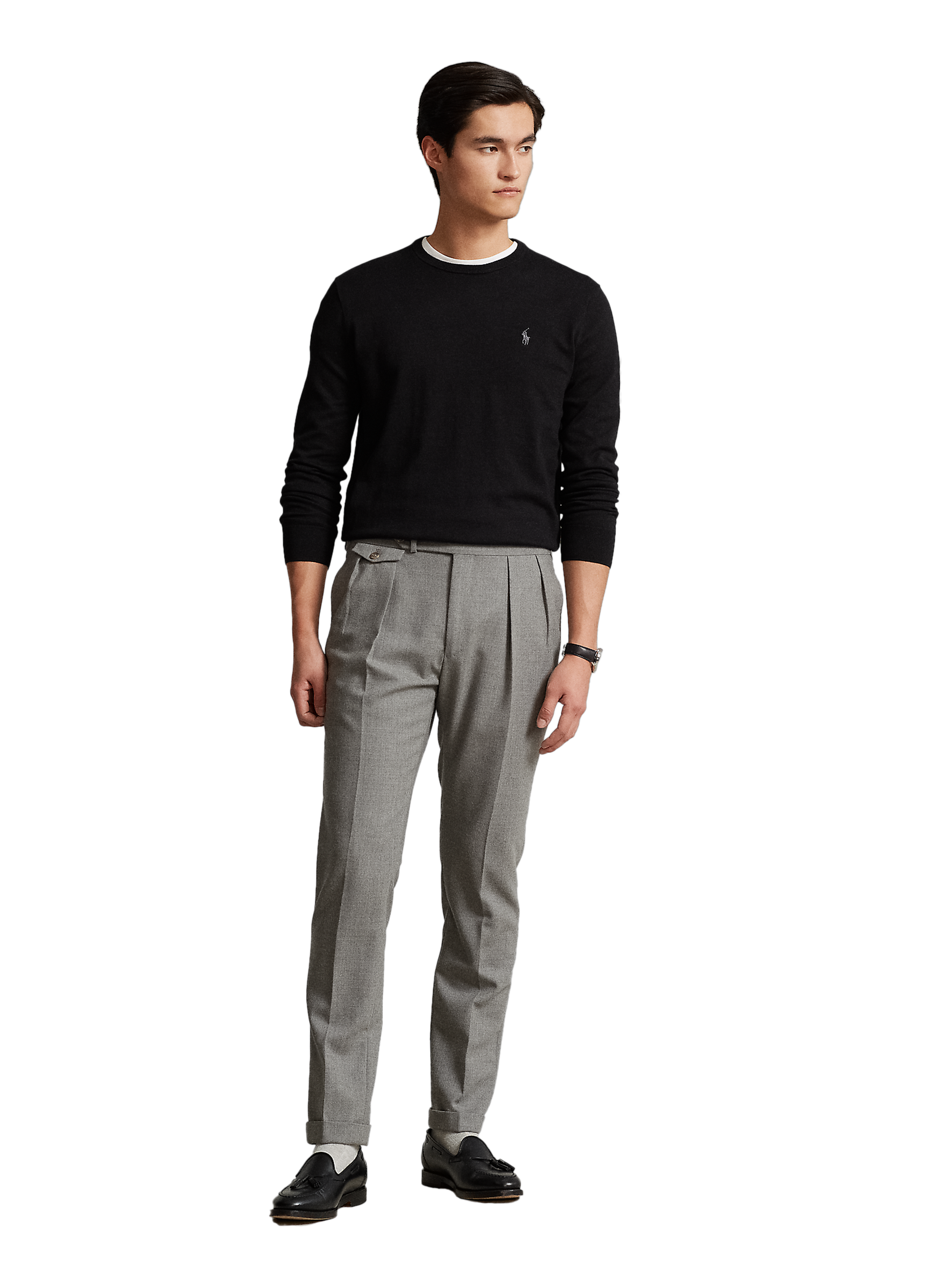 Sweatshirt slim en coton POLO RALPH LAUREN Noir