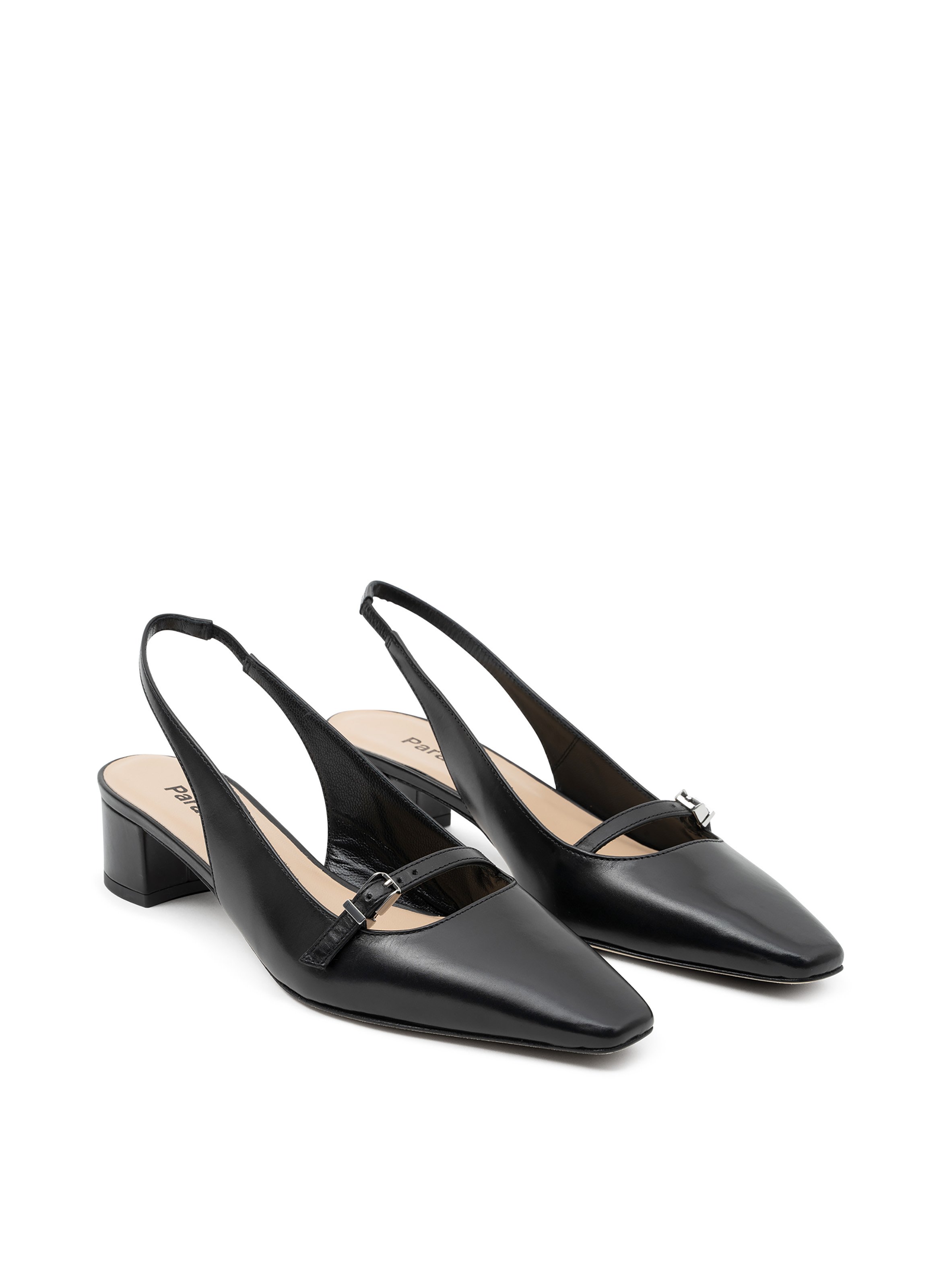 Sling back mambi en veau lisse PARALLELE Noir
