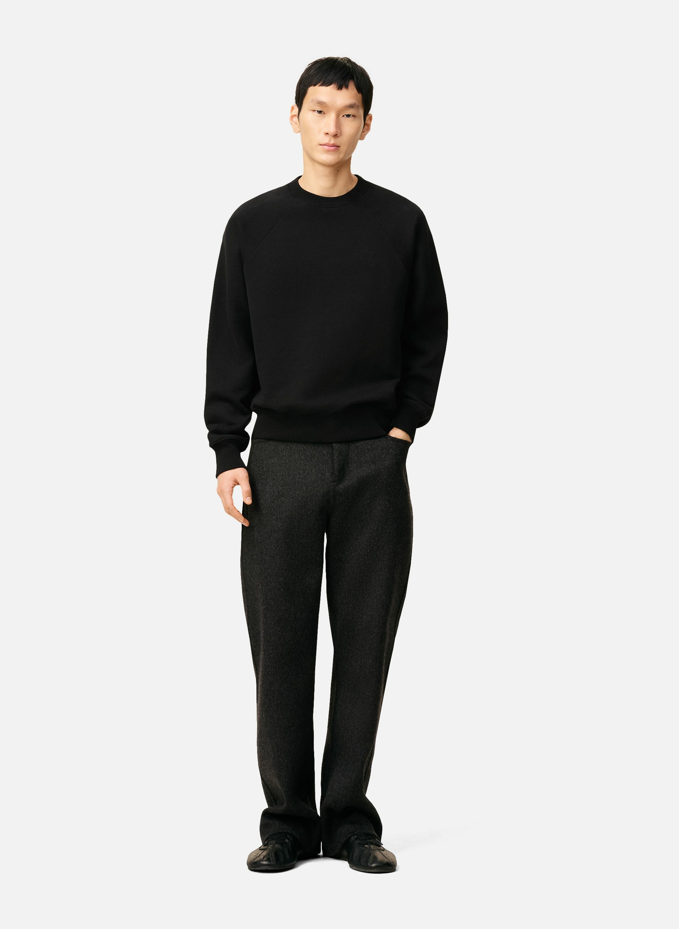 Sweatshirt ami de coeur embossé unisexe en coton AMI PARIS Noir