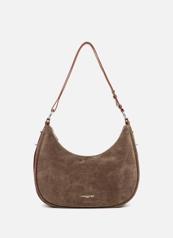Grand sac besace - suède Marron by LANCASTER LANCASTER Grand sac besace - suède Marron