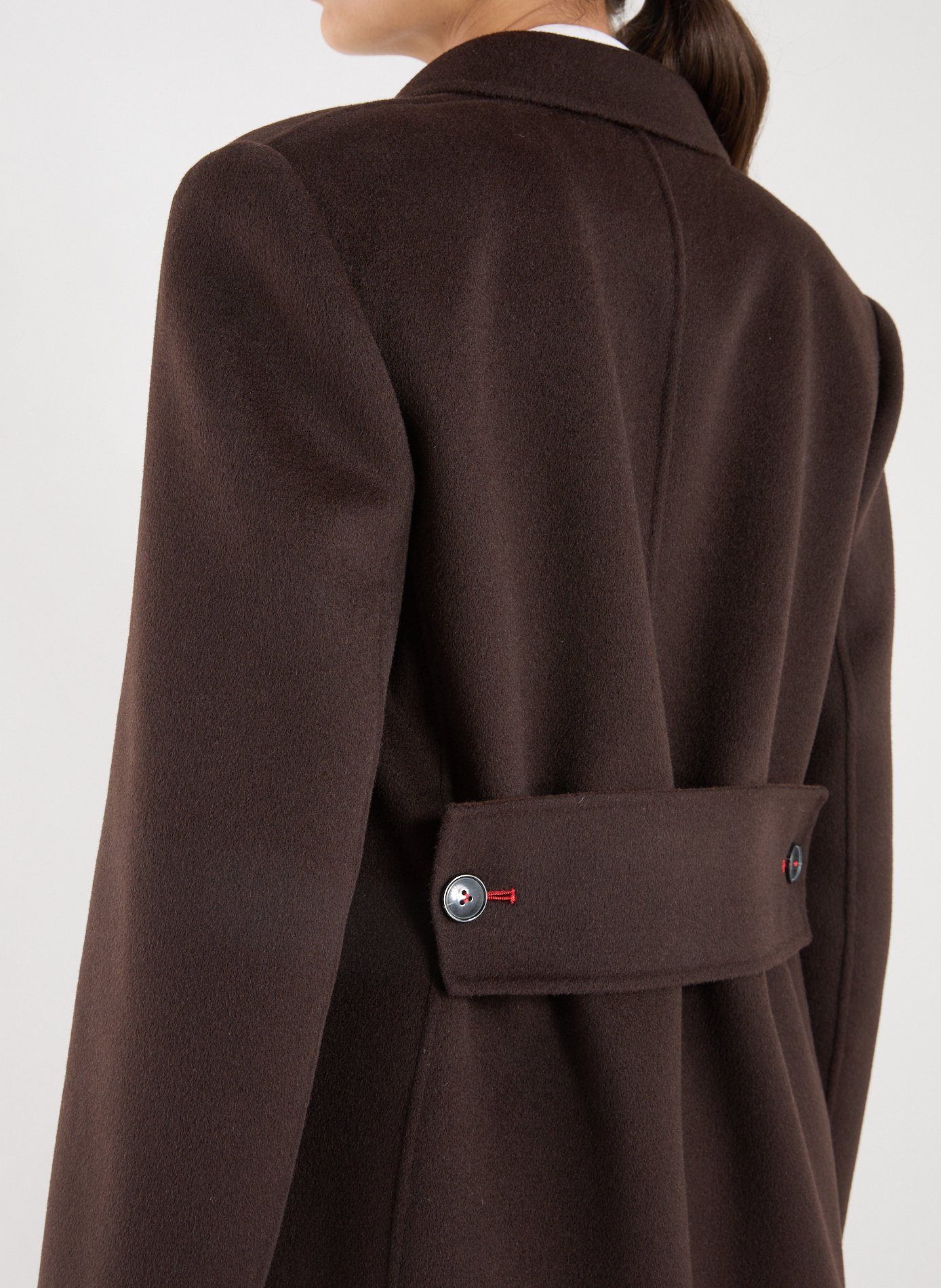 Manteau long en laine et cachemire VICTORIA BECKHAM Marron