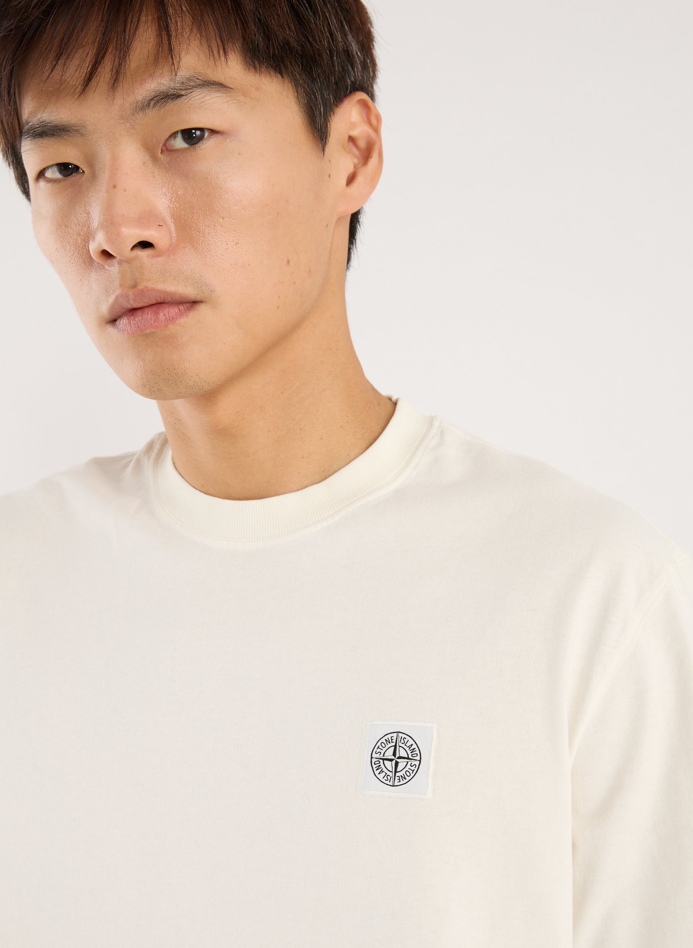 Straight-cut cotton T-shirt STONE ISLAND Beige