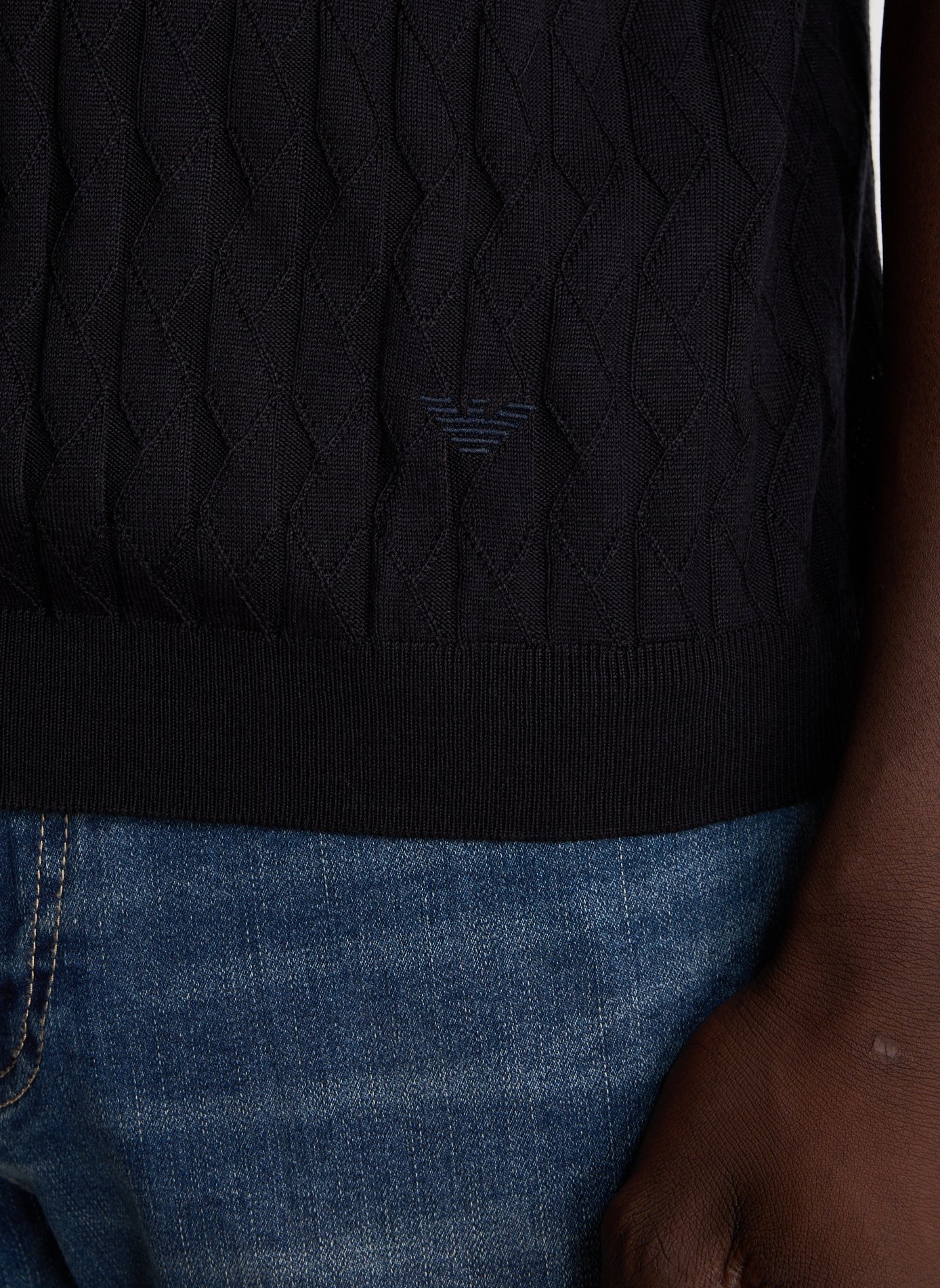 Knitted polo shirt EMPORIO ARMANI Blue