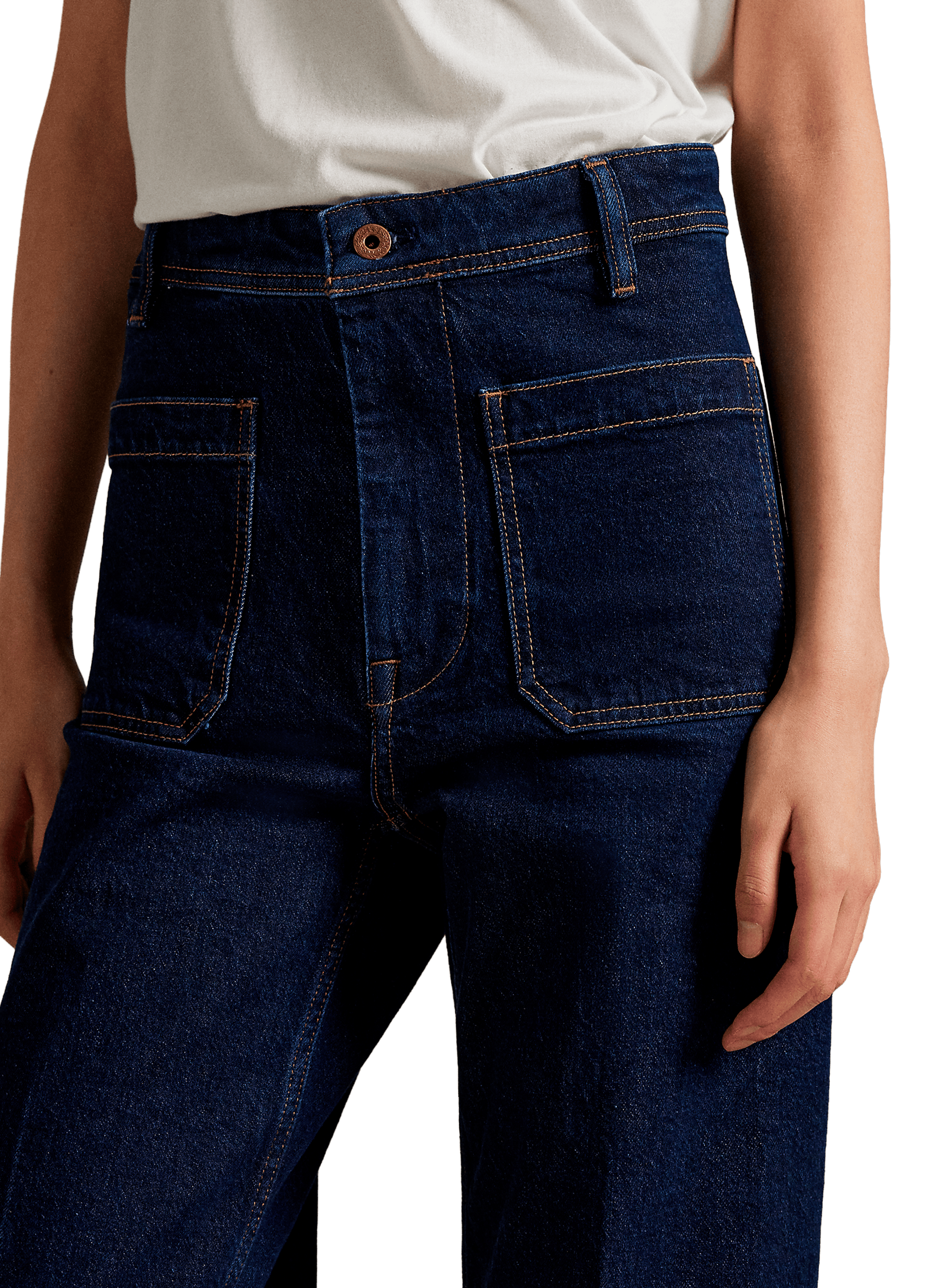 Pantalon bootcut en coton mélangé POLO RALPH LAUREN Bleu