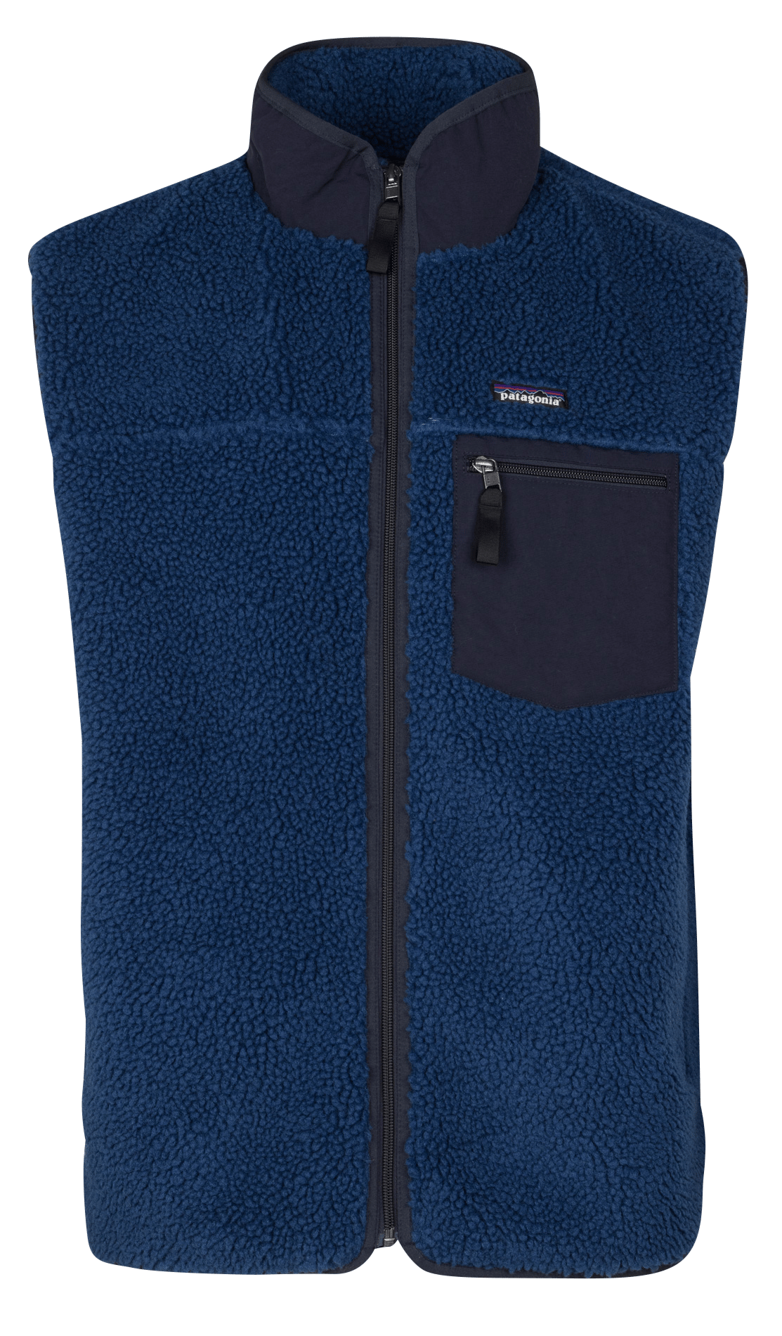 Polaire droite col montant Bleu