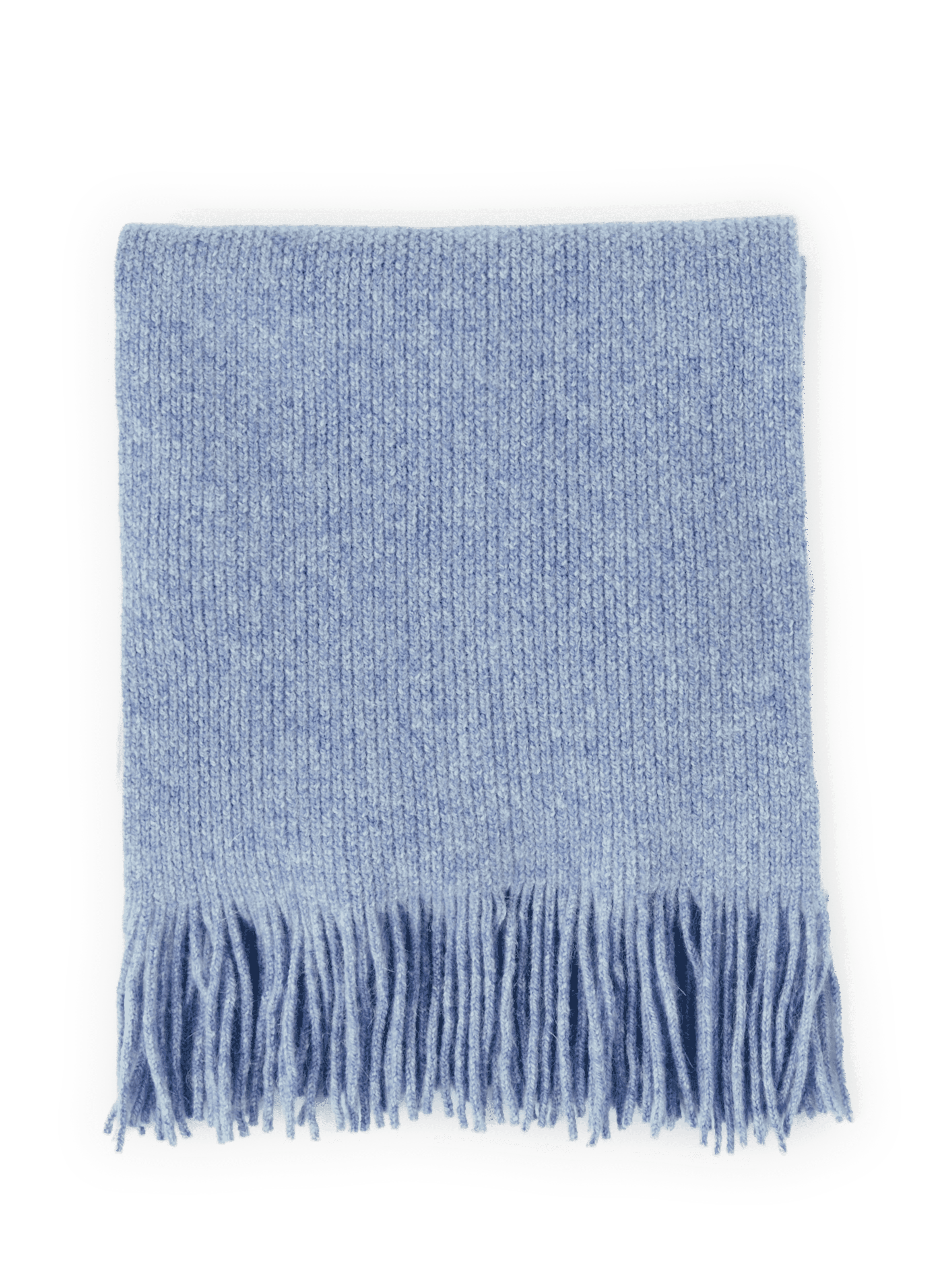 MACKIE Fringed wool and angora scarf Blue