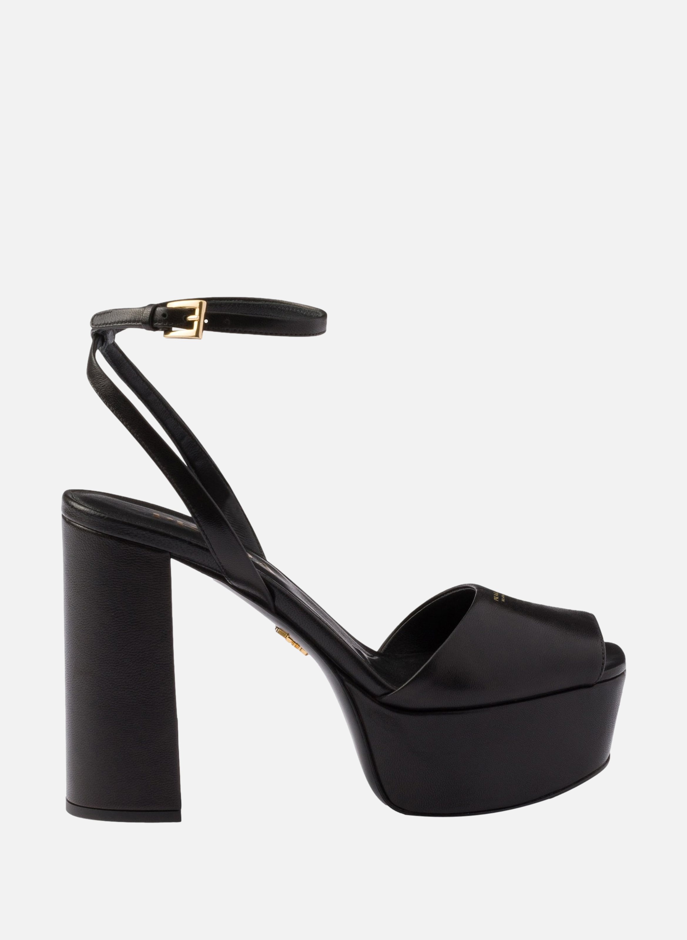 PRADA Sandales à plateforme en cuir nappa Noir