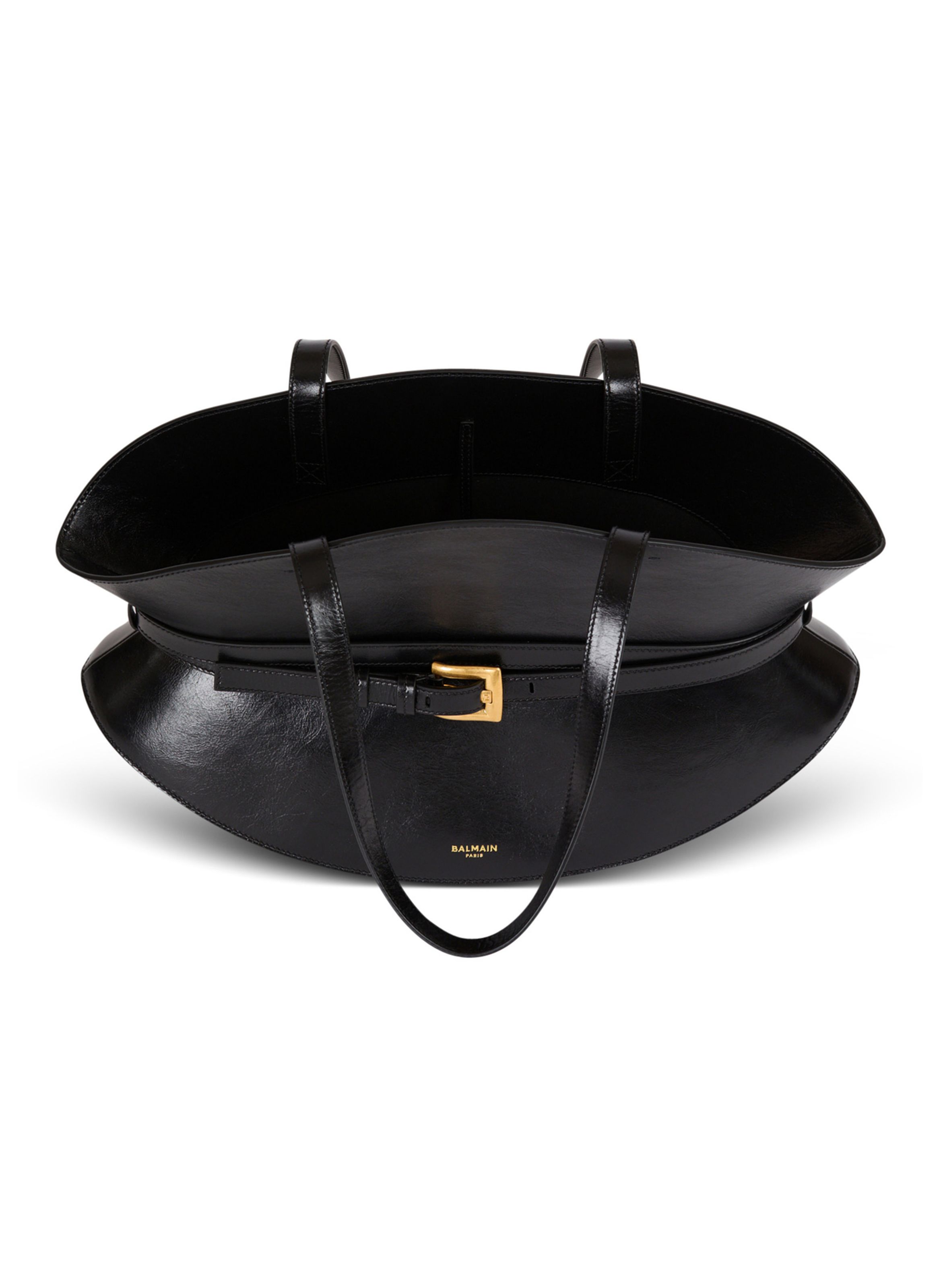 Sac shuffle medium en cuir de veau BALMAIN Noir
