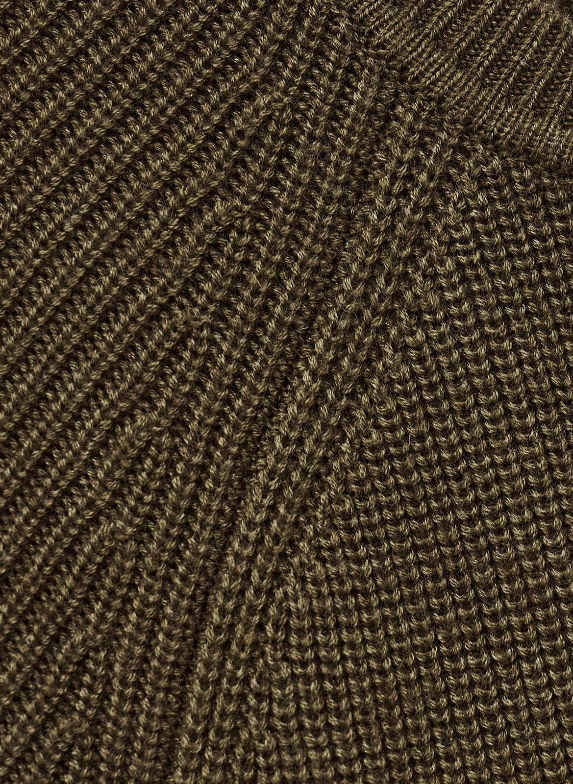 Robe longue col rond en laine mélangée elise BA&SH Kaki