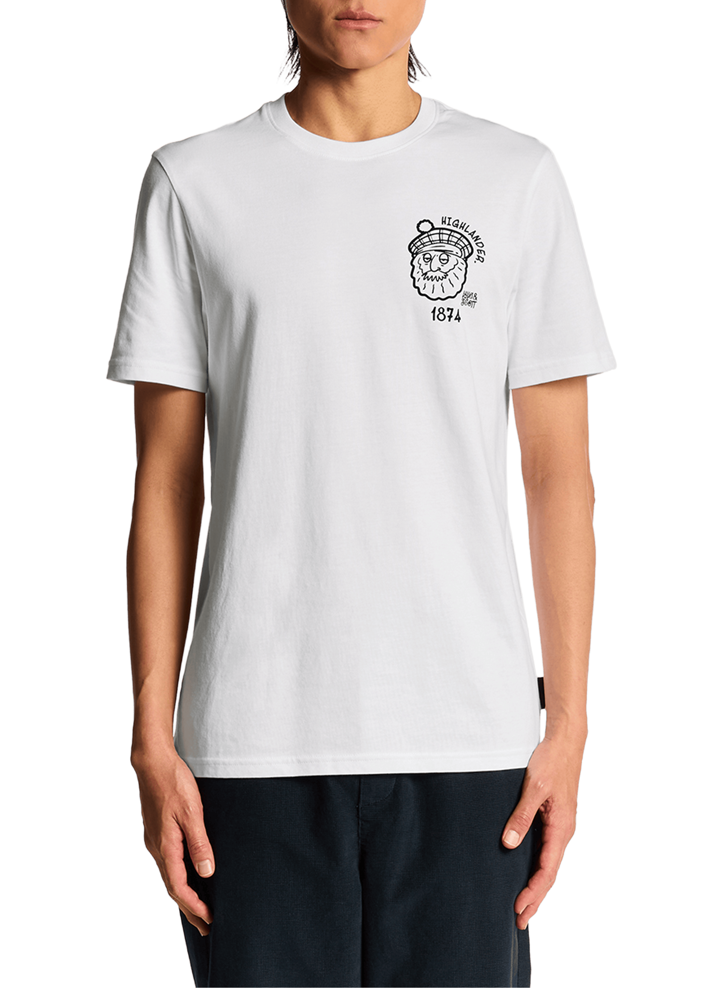 LYLE & SCOTT T-shirt imprimé à col rond en coton Blanc