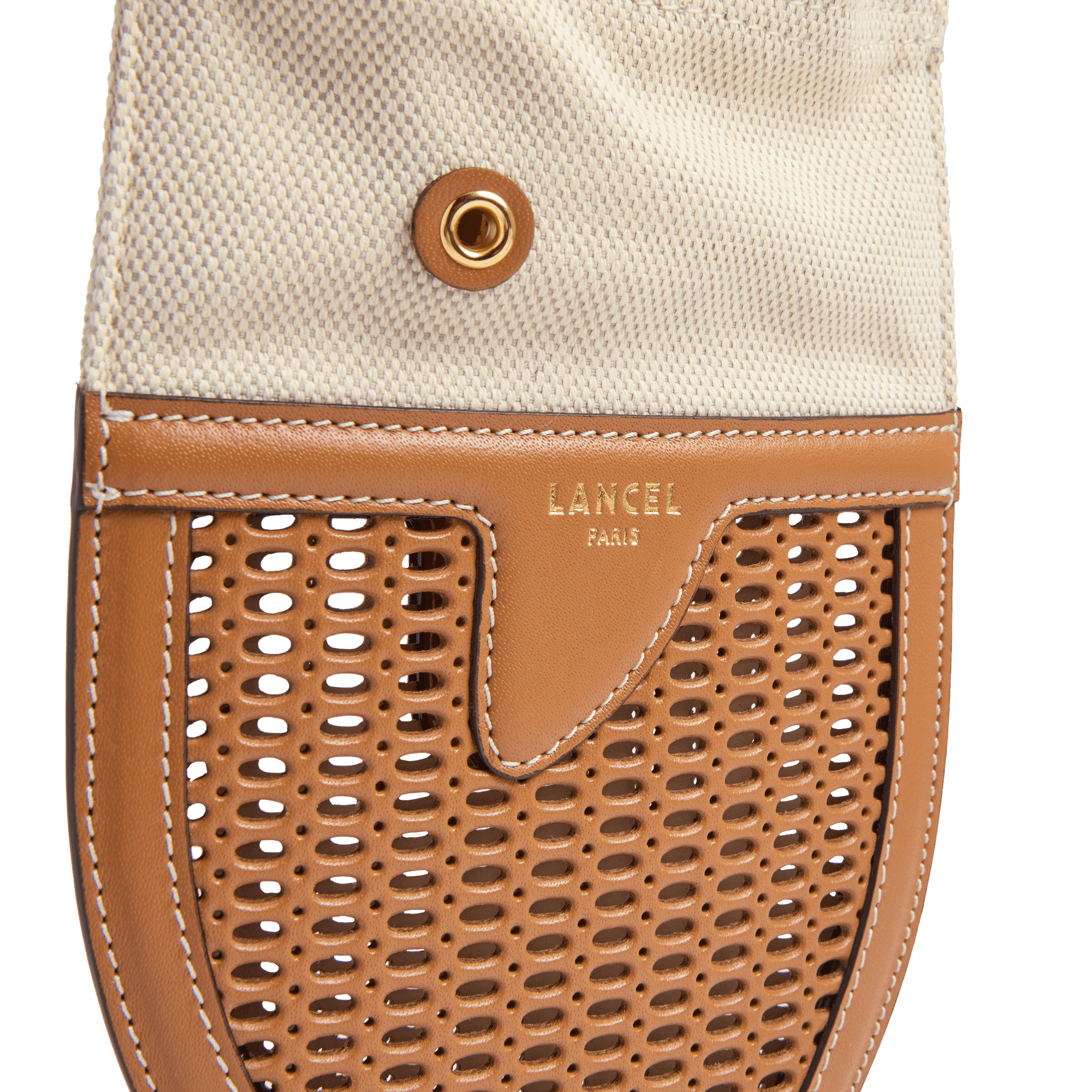 Pochette funny fish capsule lancel beach en cuir LANCEL Marron