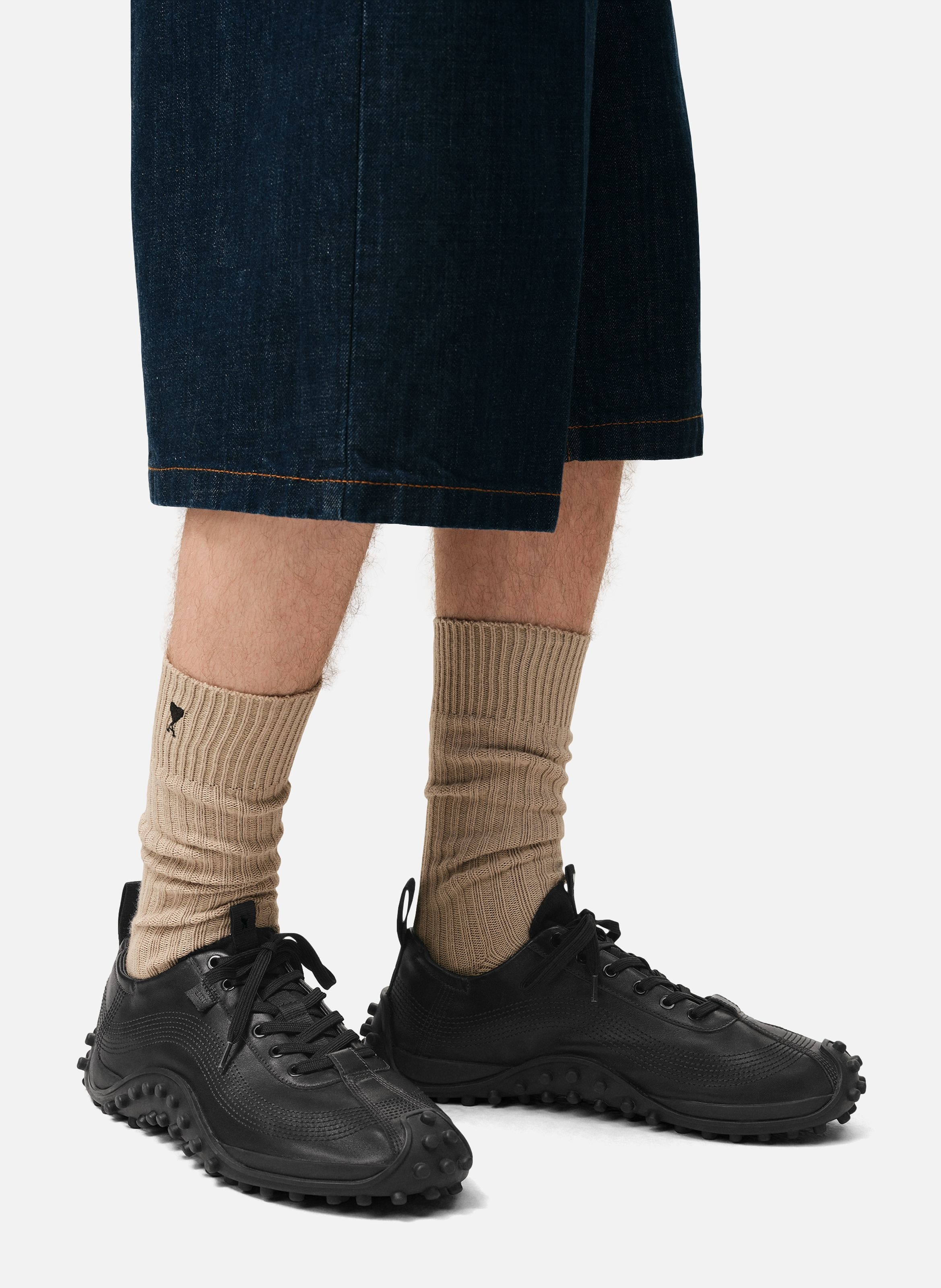 Baskets Mirage En Cuir Lisse unisexes AMI PARIS Noir