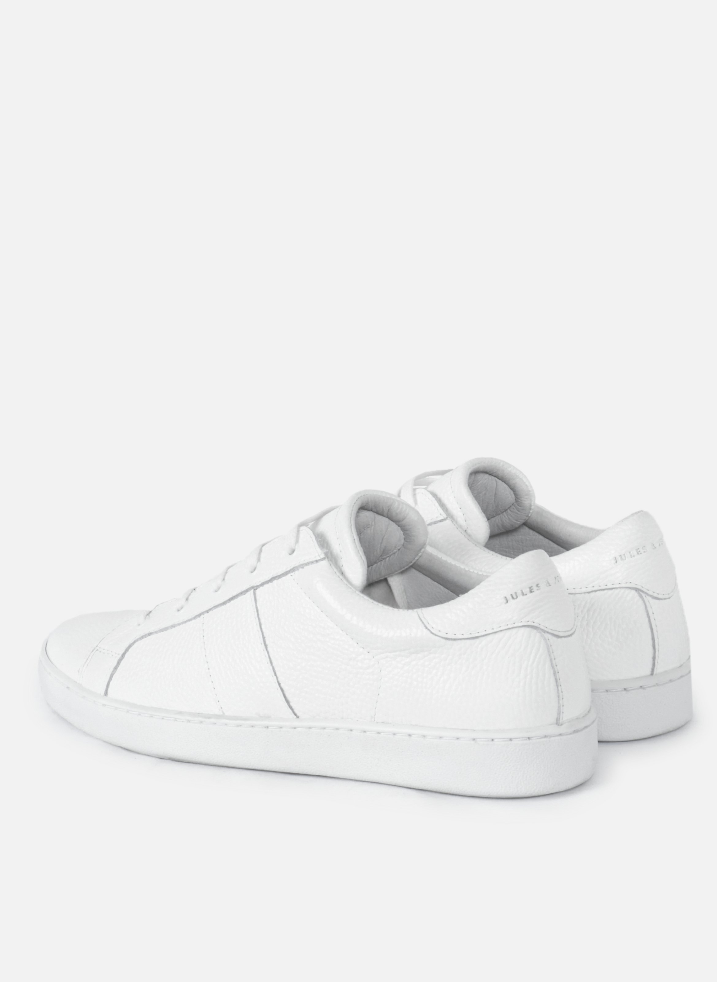 Tennis lacet arthur cuir grainé blanc JULES & JENN Blanc