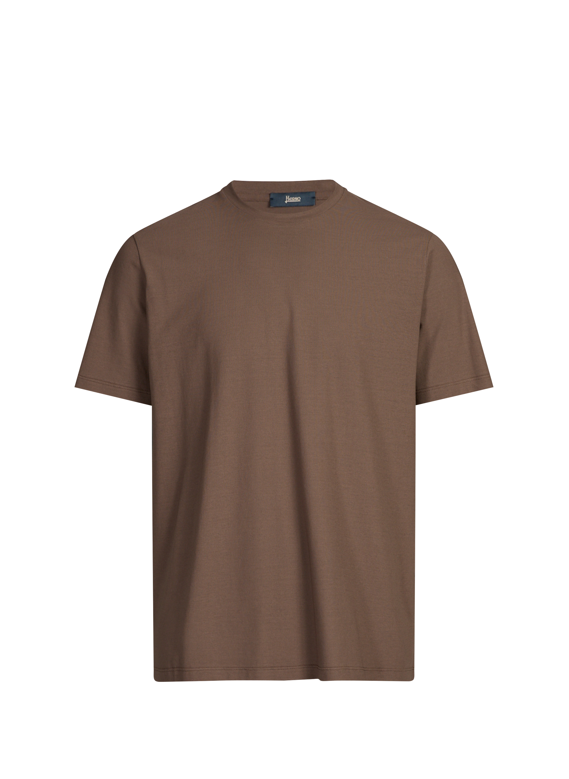 T-shirt droit à col rond HERNO Marron