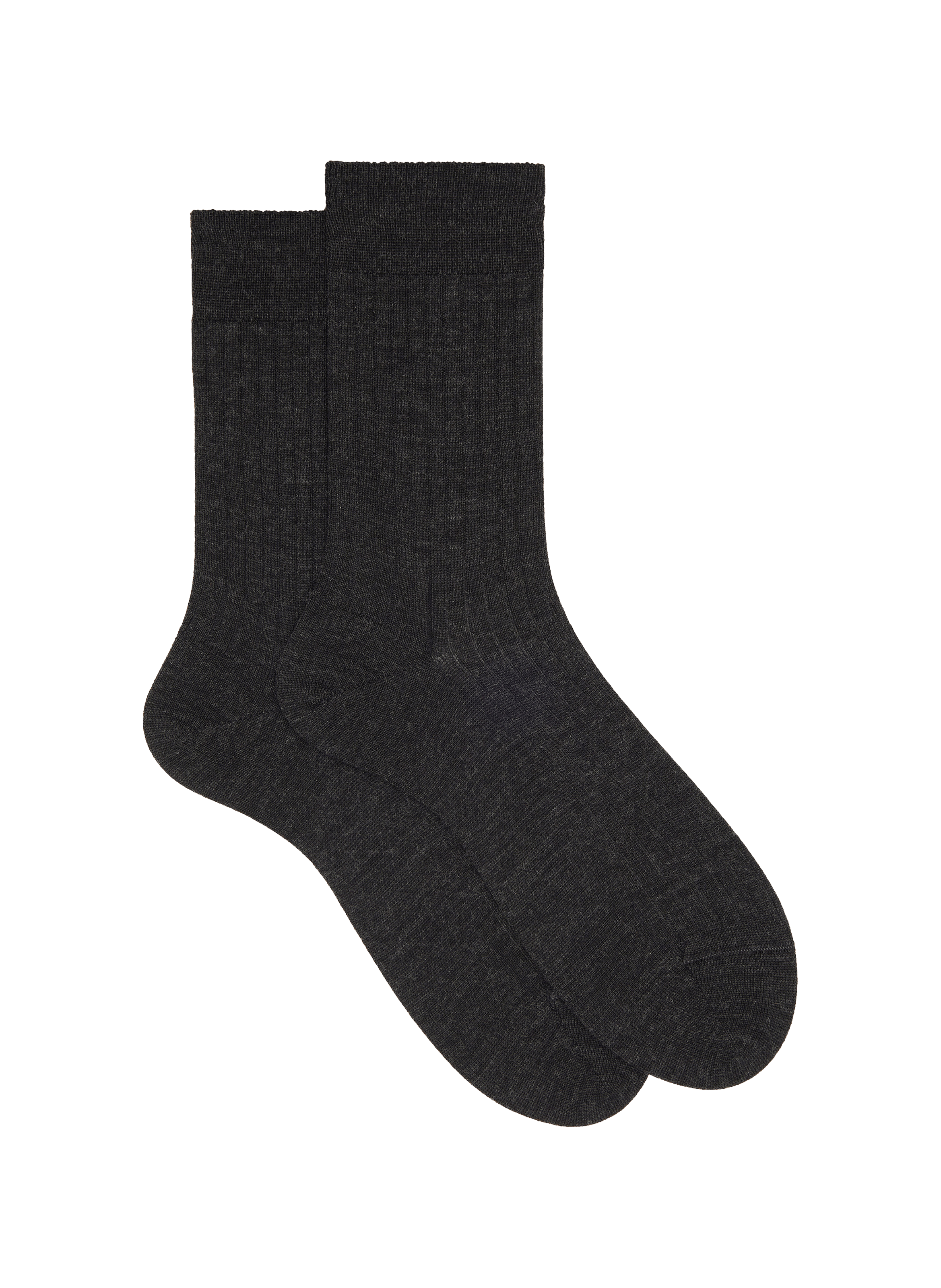 Chaussettes côtelées en laine mérinos DORÉ DORÉ Gris