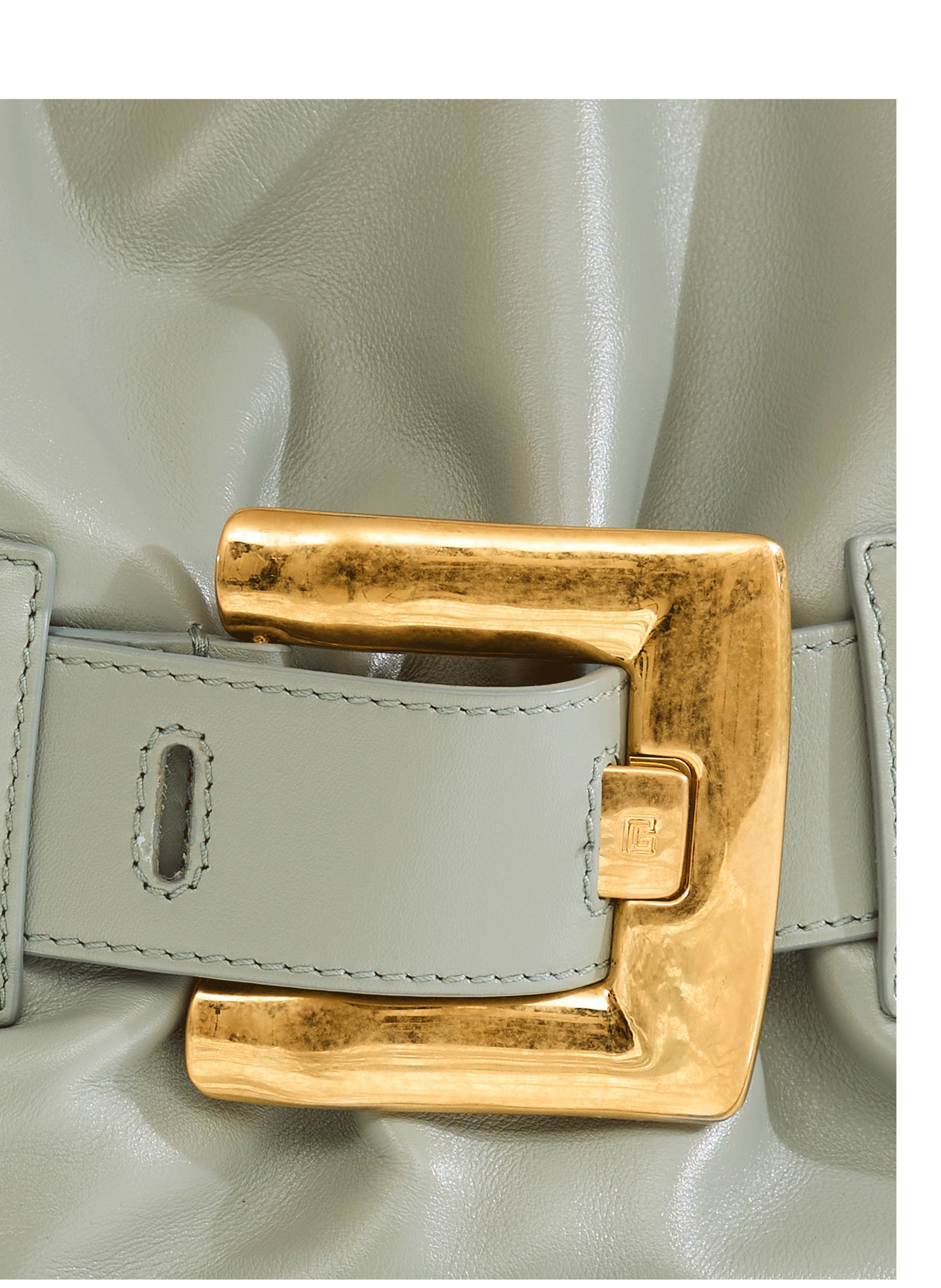 Sac anthem médium en cuir de veau BALMAIN Vert