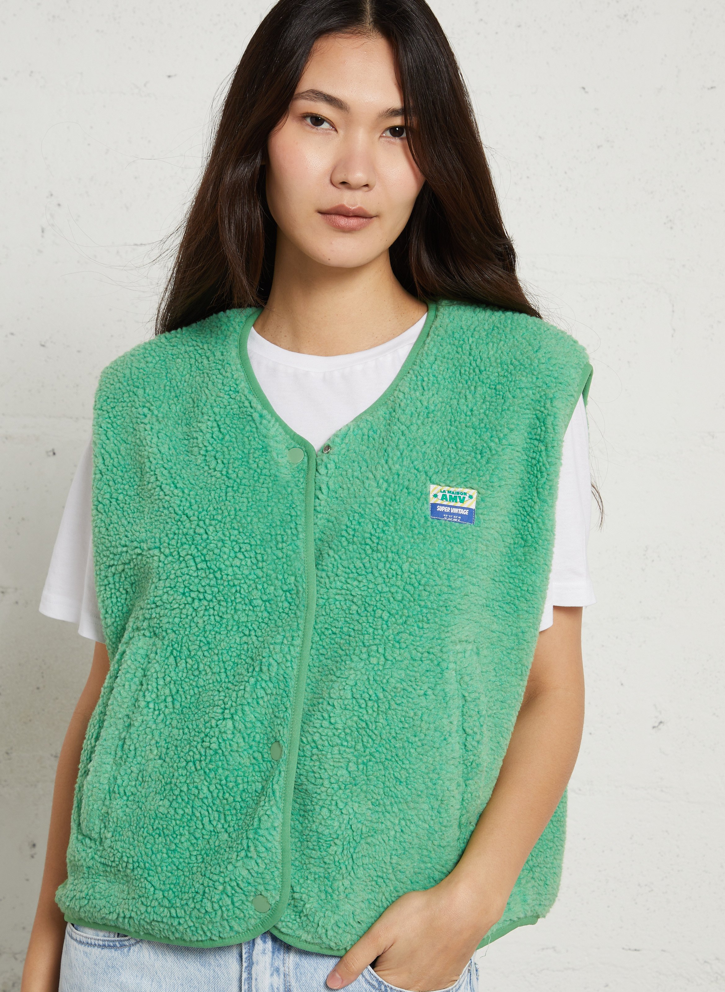 Gilet col rond molletonné sans manches hoktown  Palmier