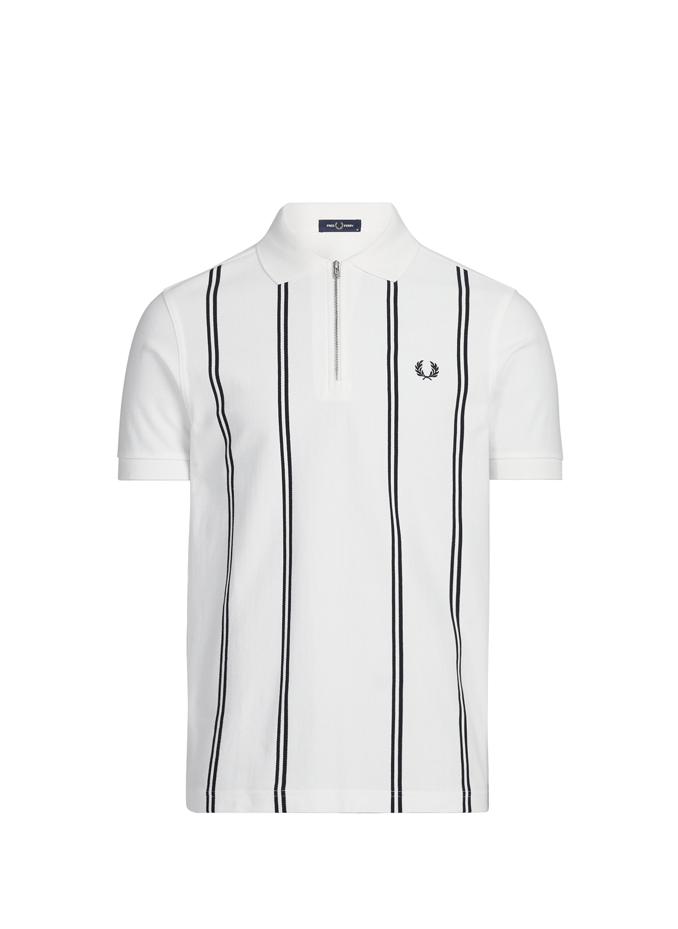 Short-sleeved striped cotton polo FRED PERRY White