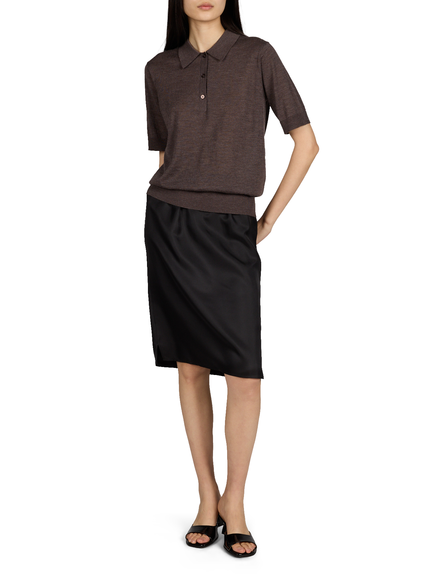 VASALI silk twill skirt LOULOU DE SAISON Black