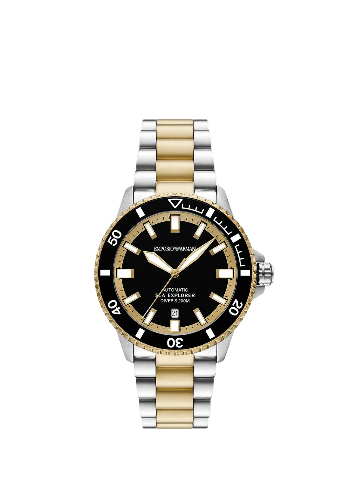 Montre automatique Sea Explorer en acier inoxydable ARMANI MONTRES Noir