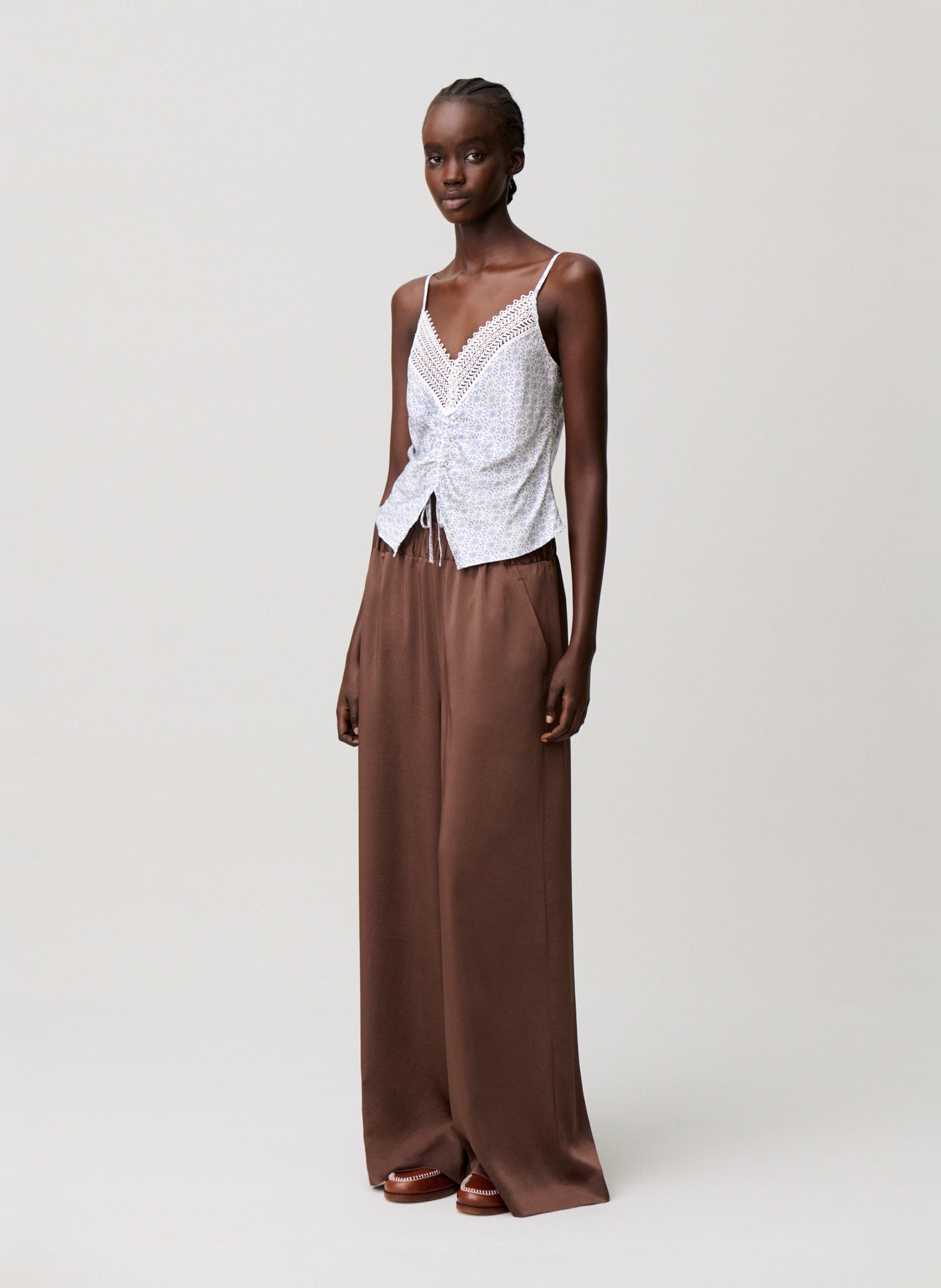 Top court imprimé à bretelles CLAUDIE PIERLOT Multicolore