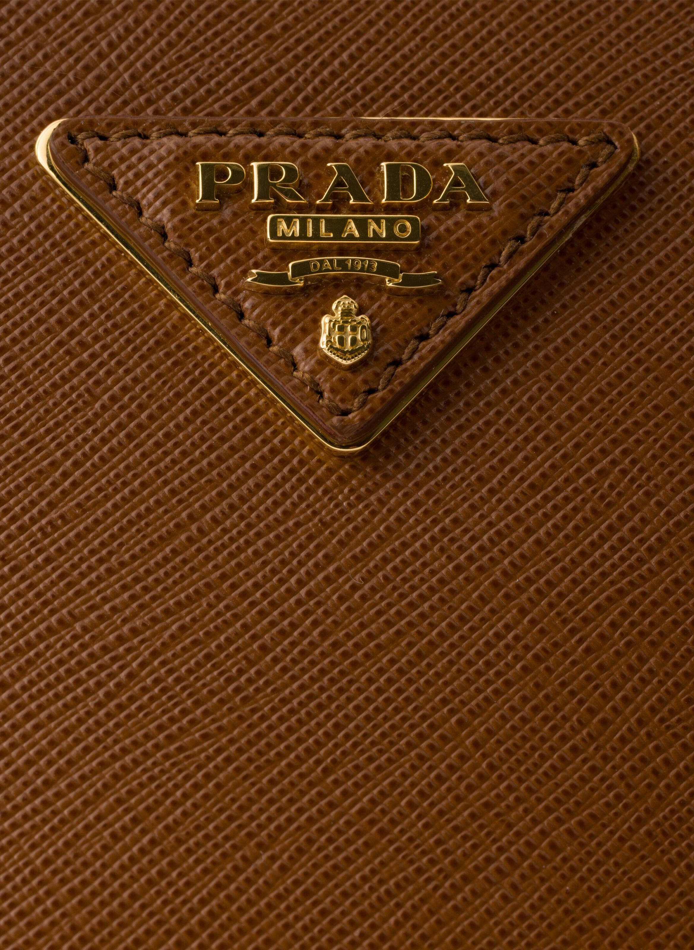 Sac prada galleria de taille moyenne en cuir saffi PRADA Marron