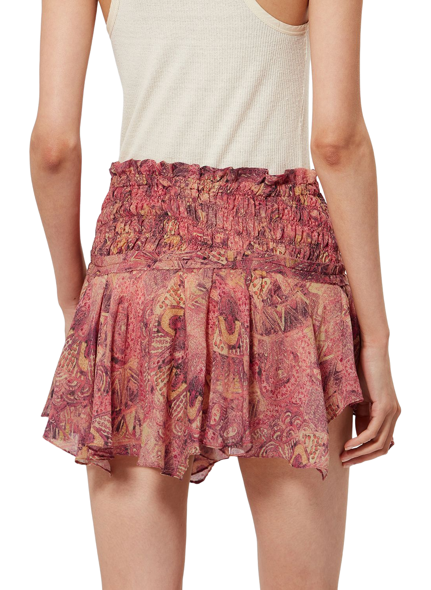 Short silk ruffled skirt by Ceiva ISABEL MARANT Pink