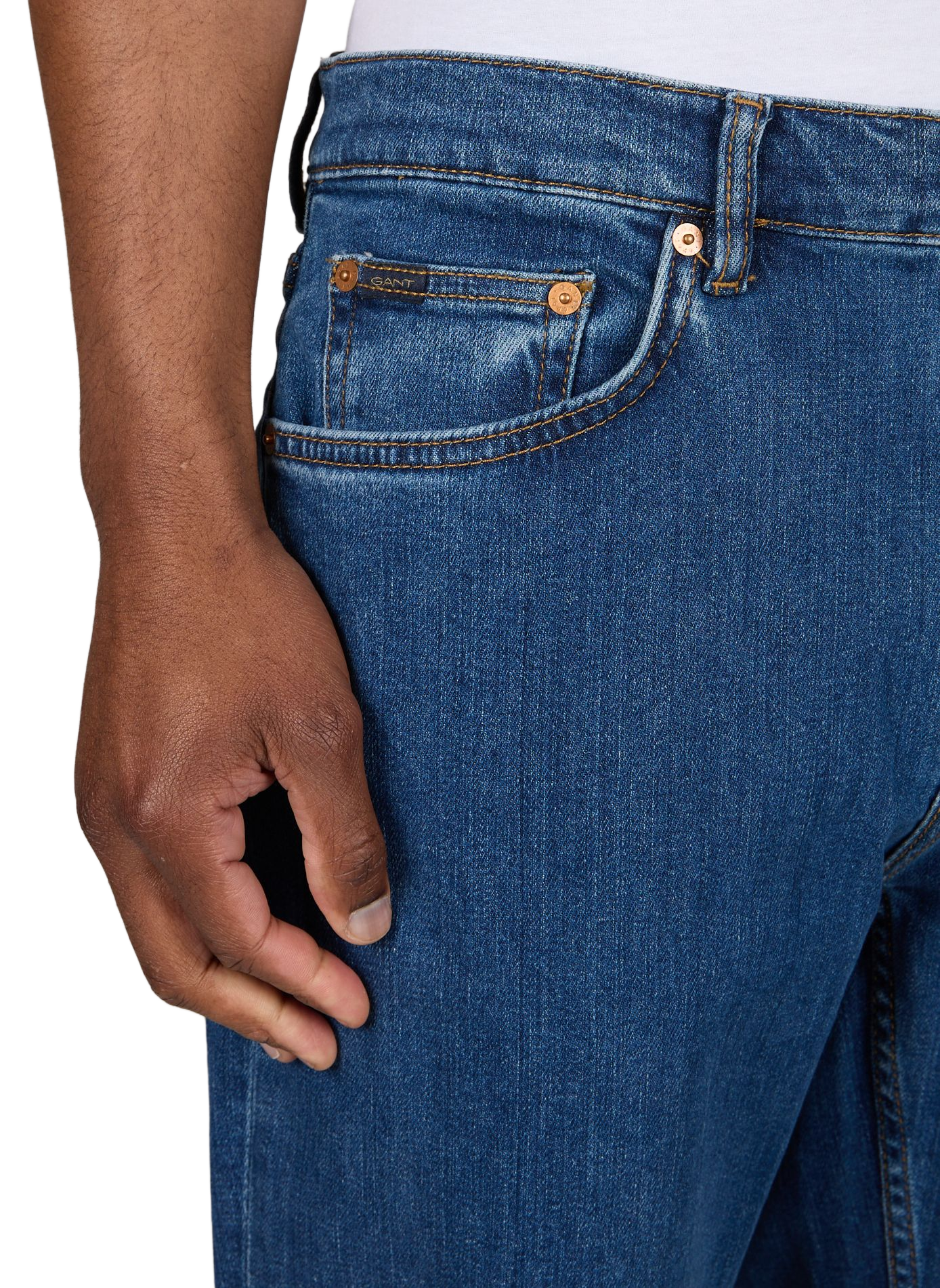 Jean droit en coton mélangé GANT Bleu