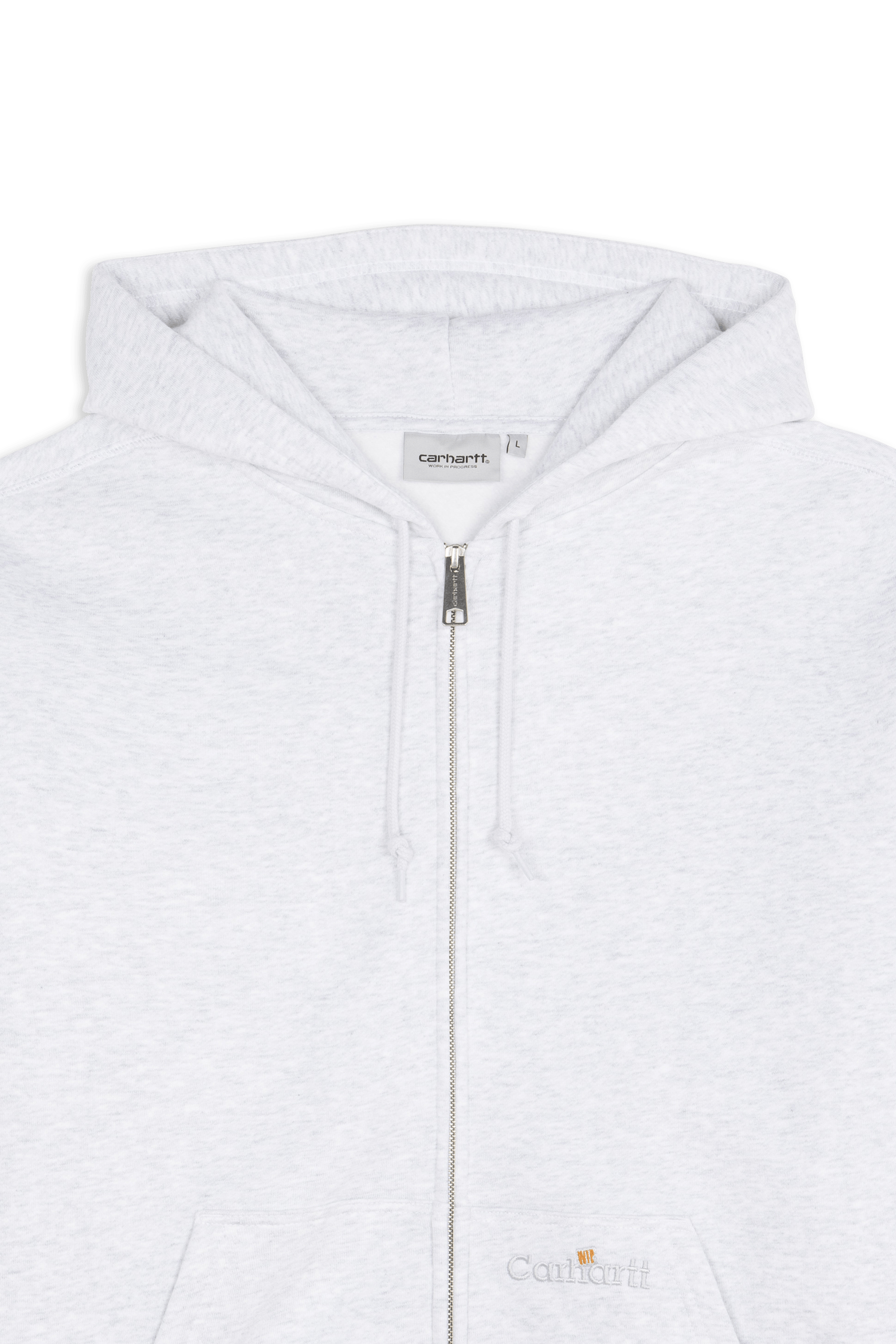 Hoodie zippé hooded wip label sweat jacket CARHARTT WIP Gris