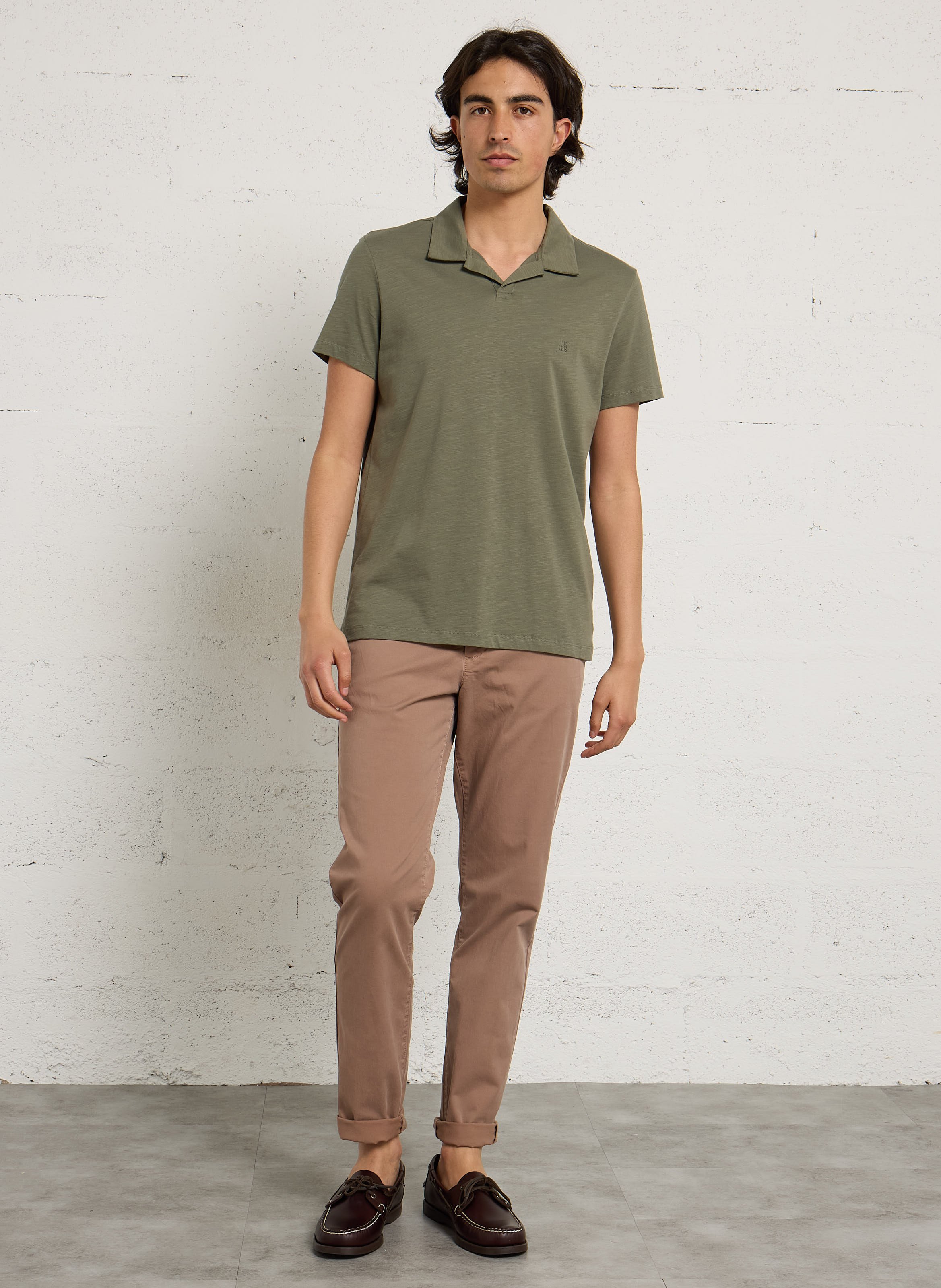 Pantalon chino en coton mélangé IKKS Marron