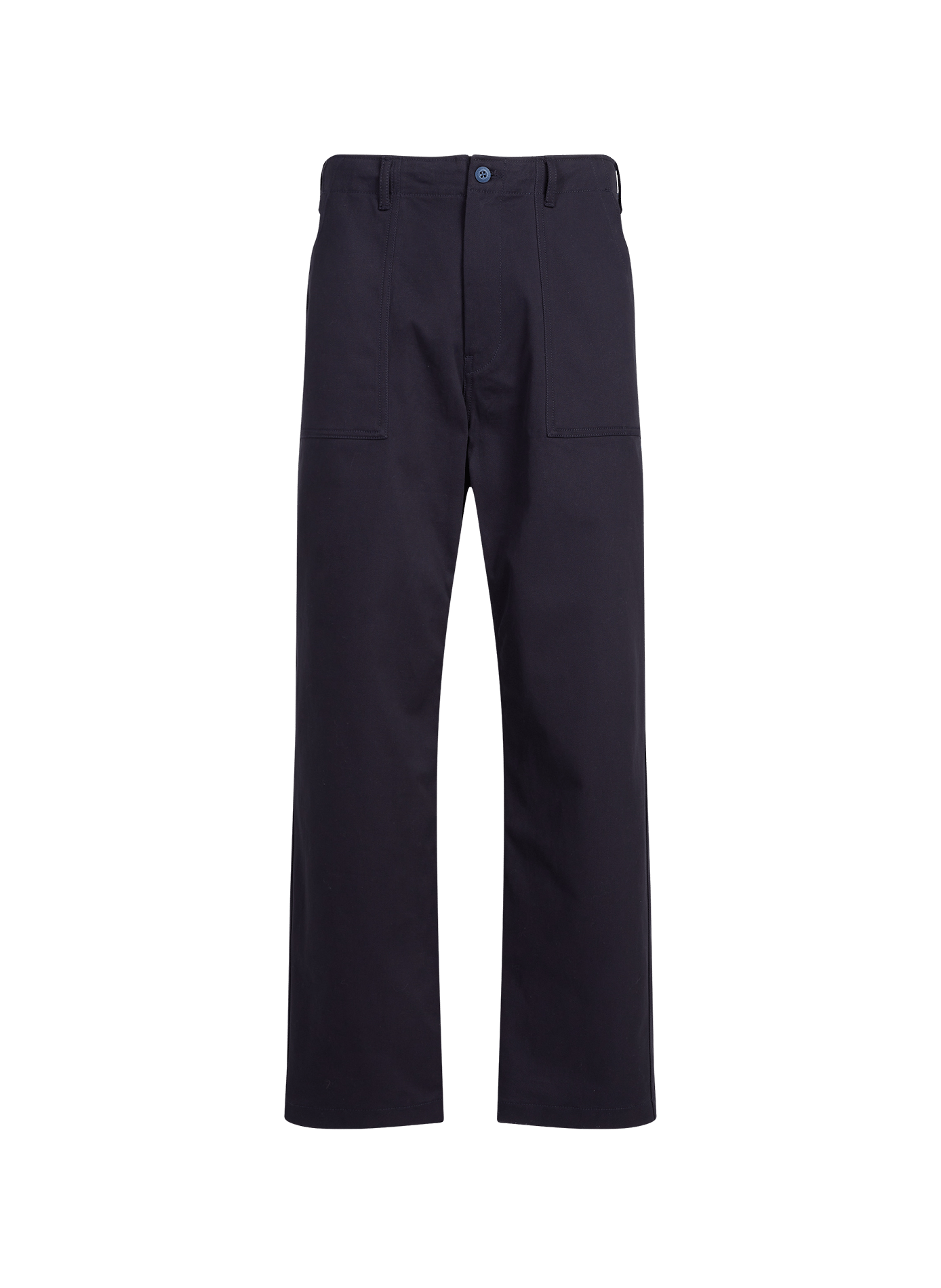 Weite High-Waist Hose in Uni  Marine