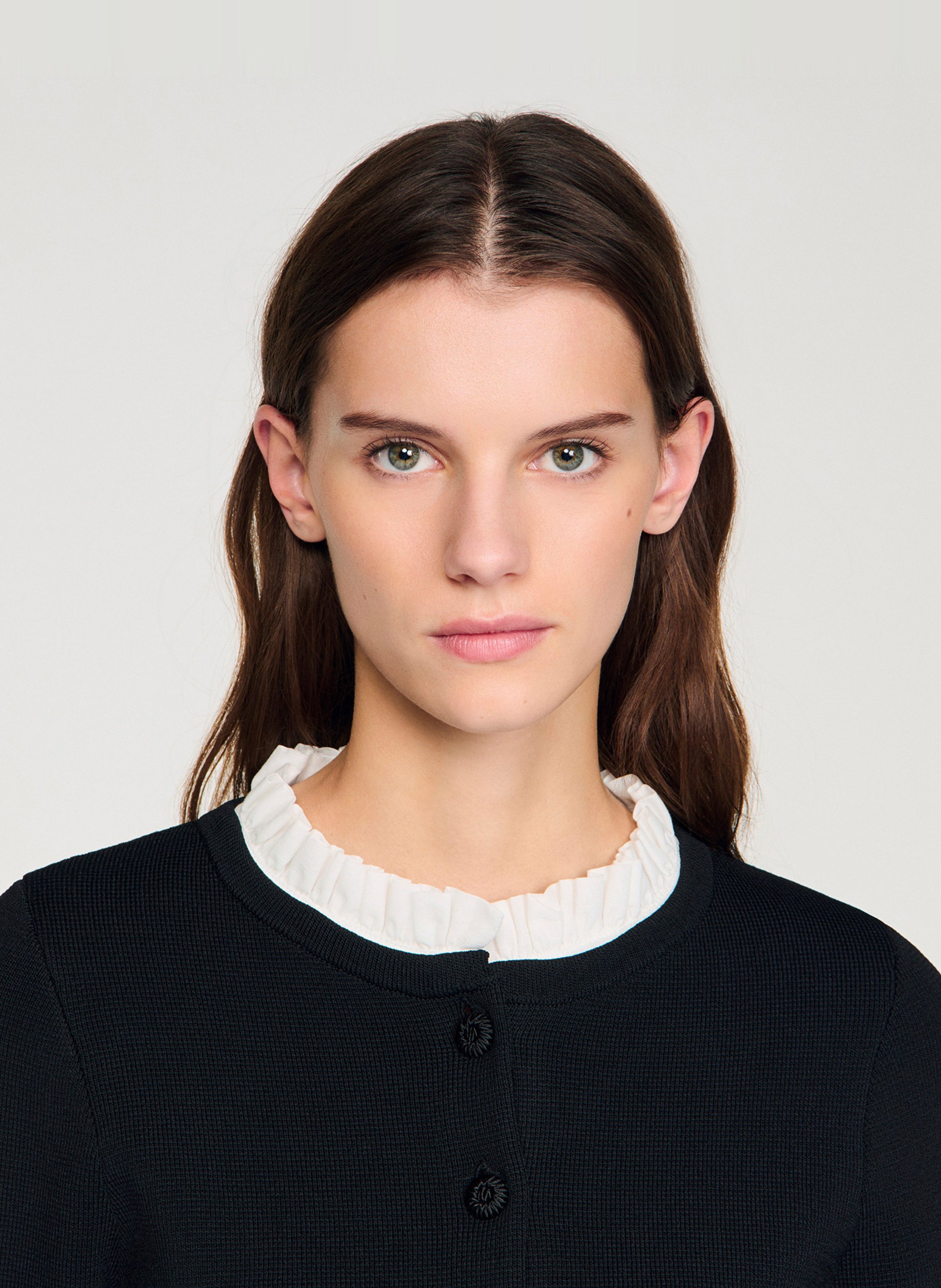 Cardigan cintré col victorien SANDRO Noir