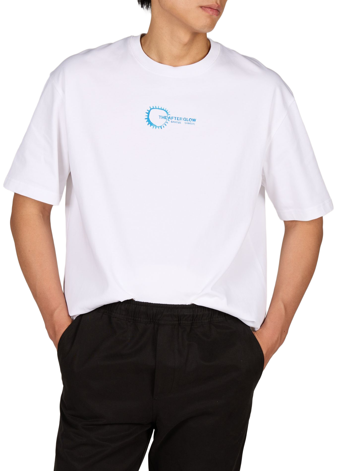 Straight logo cotton t-shirt SAMSOE SAMSOE White