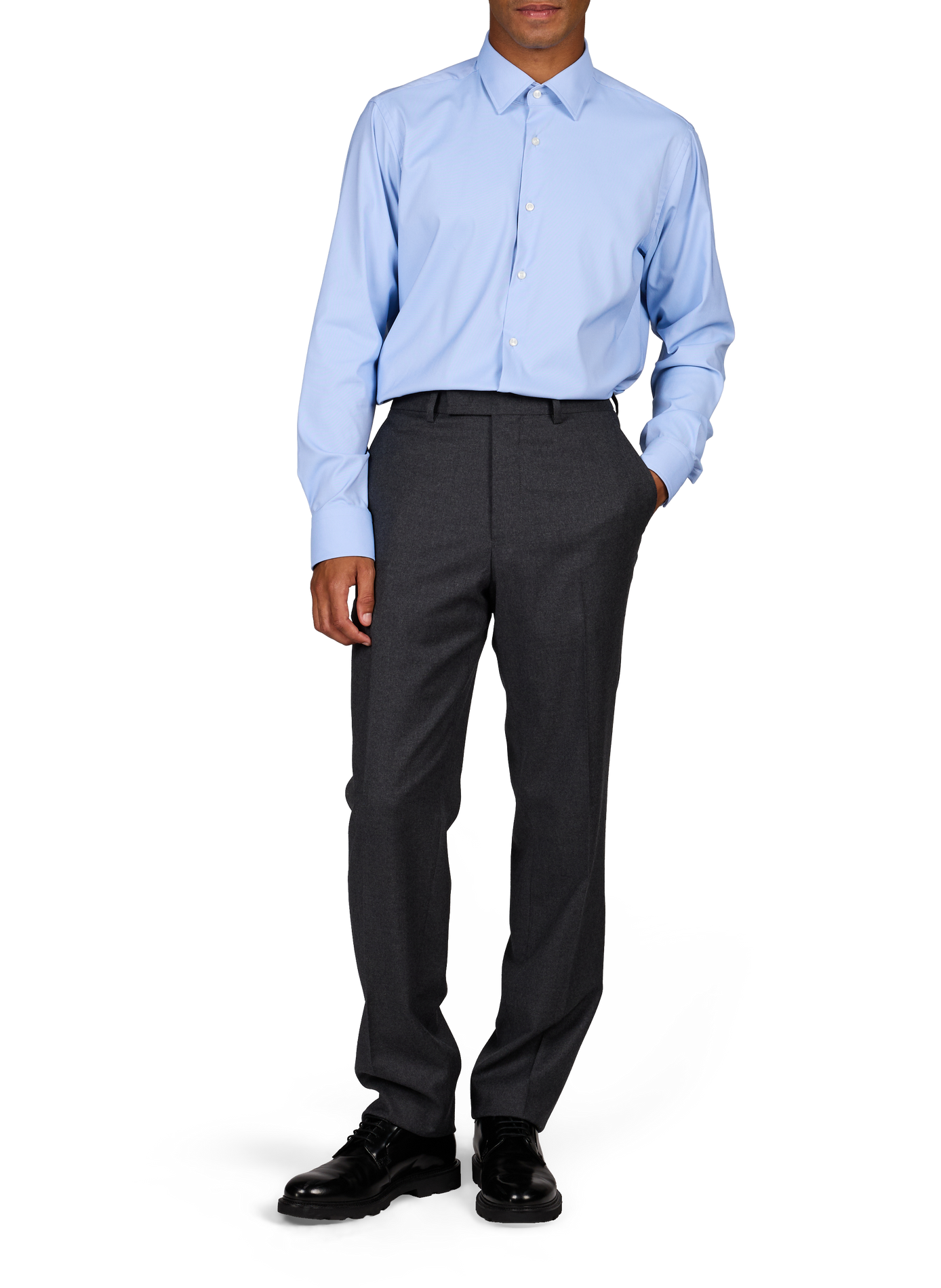 Pantalon en laine mélangée EMPORIO ARMANI Gris
