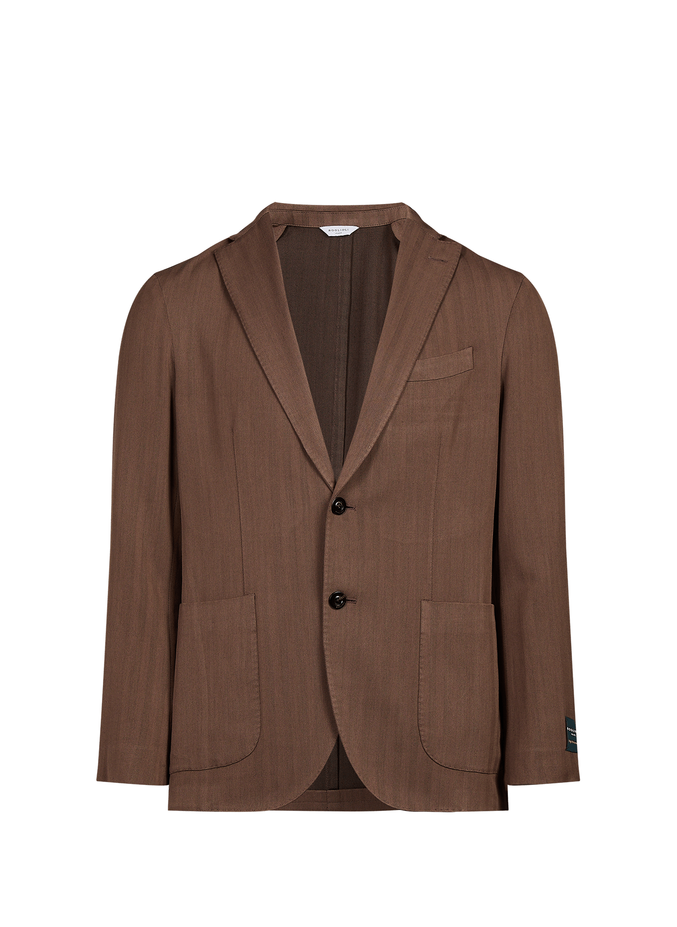 Solid wool straight blazer BOGLIOLI Brown