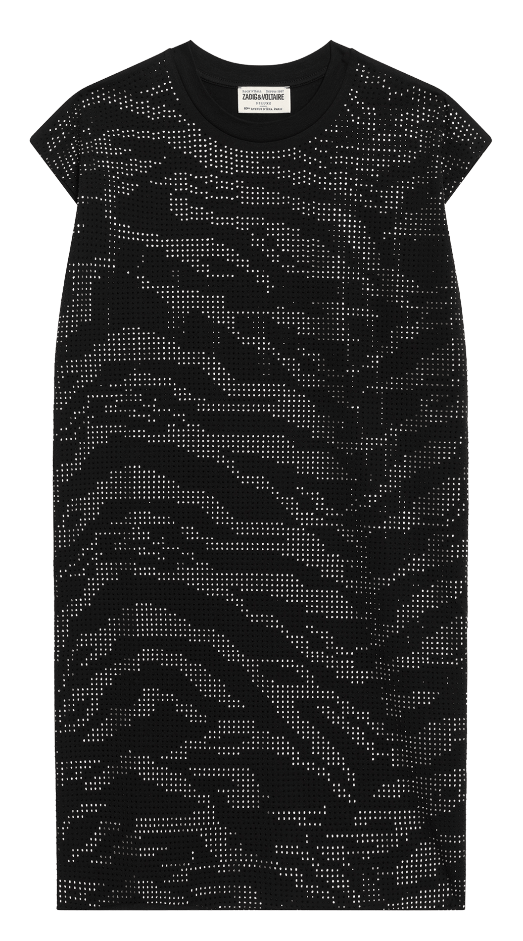 Robe courte avec strass et imprimé animal roe ZADIG&VOLTAIRE Noir