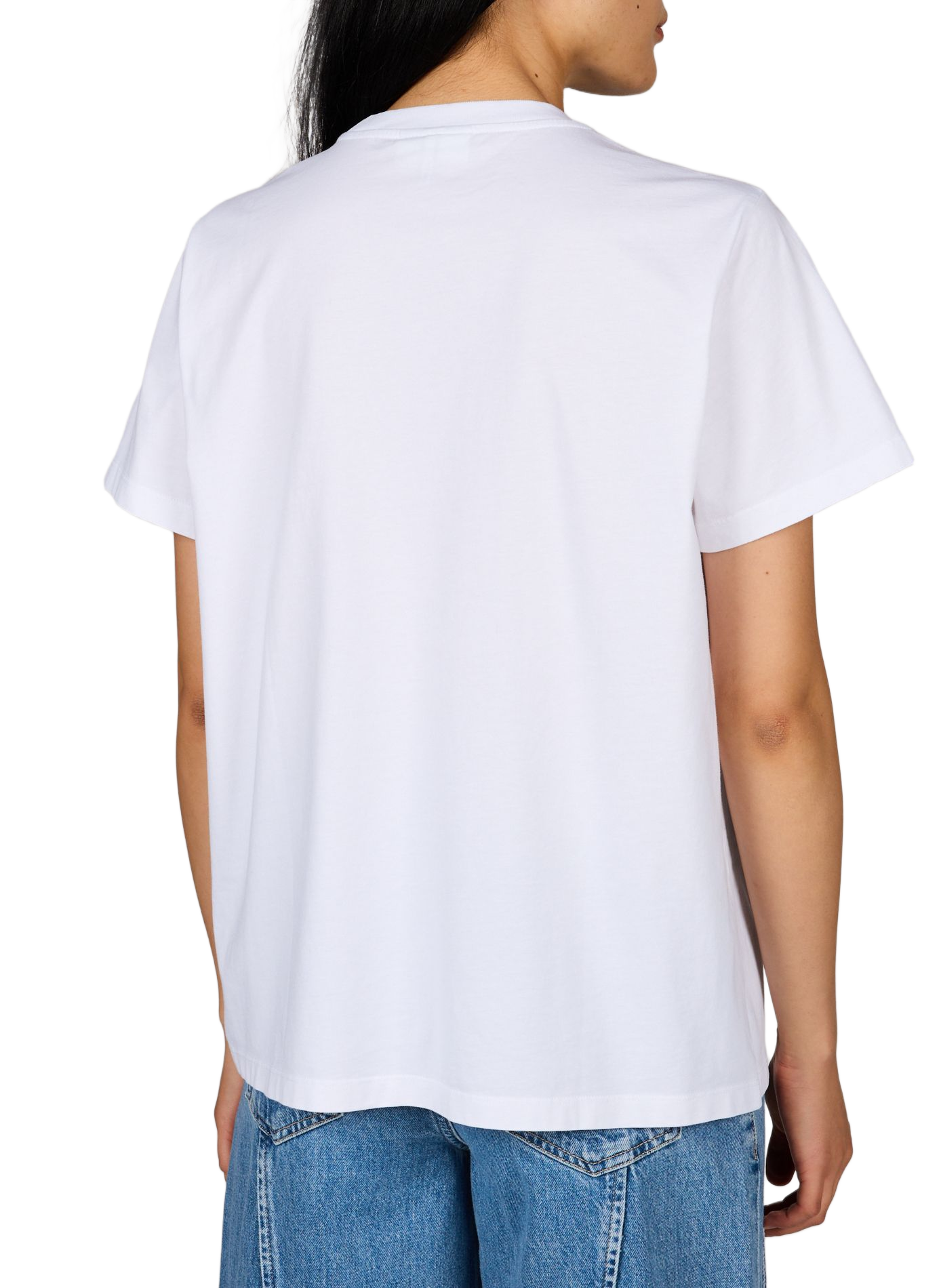 Bedrucktes gerades Baumwoll-T-Shirt GANNI Weiss