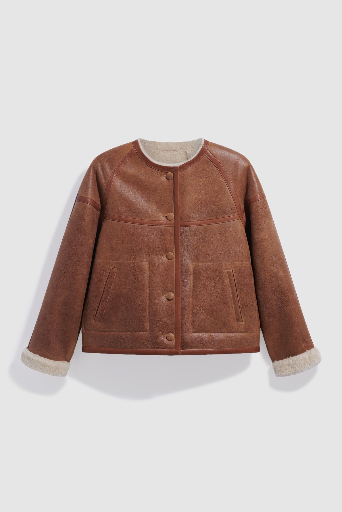 Blouson réversible en peau lainée - fawn GERARD DAREL Beige