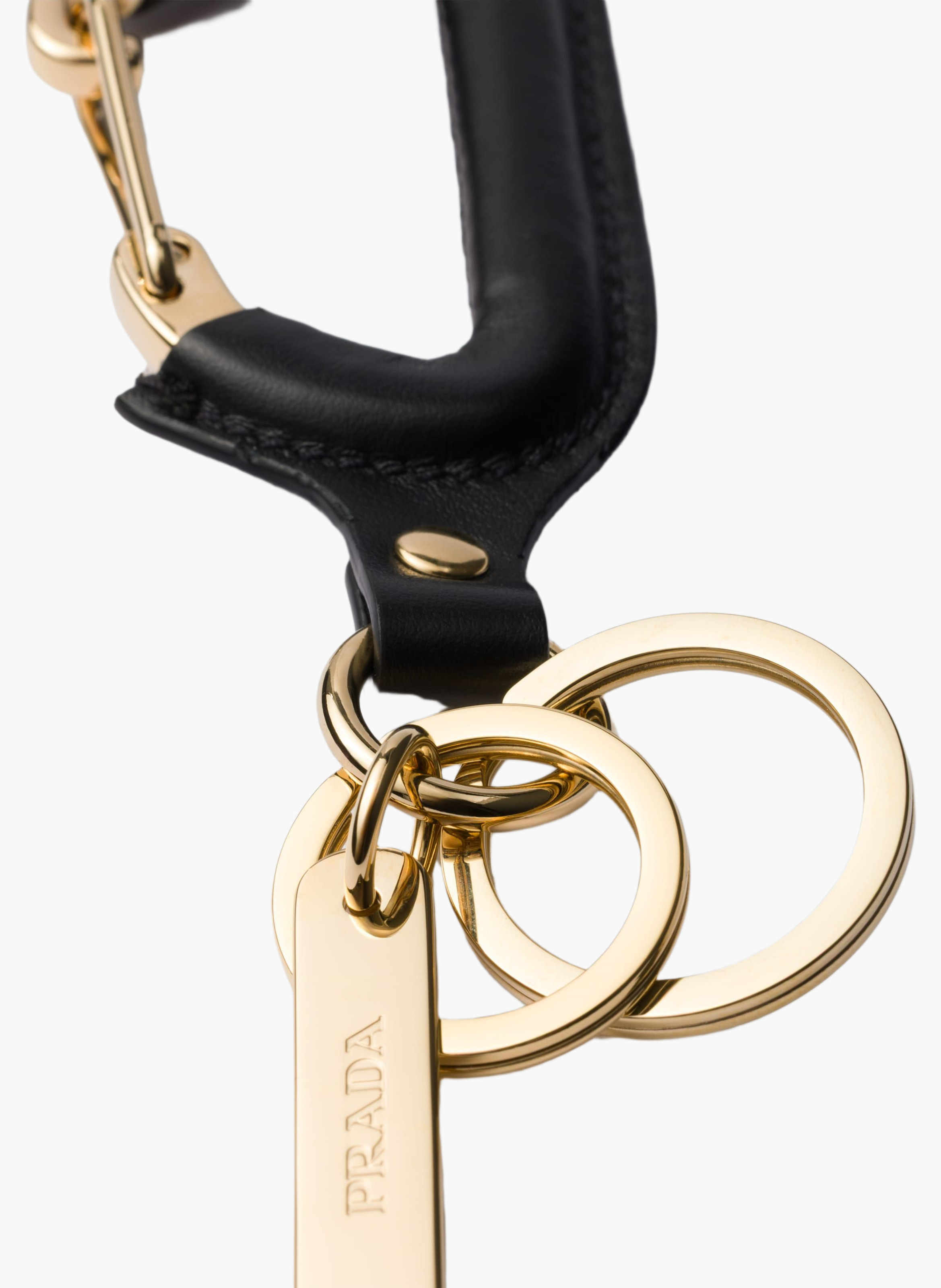 Porte-clés en cuir PRADA Noir