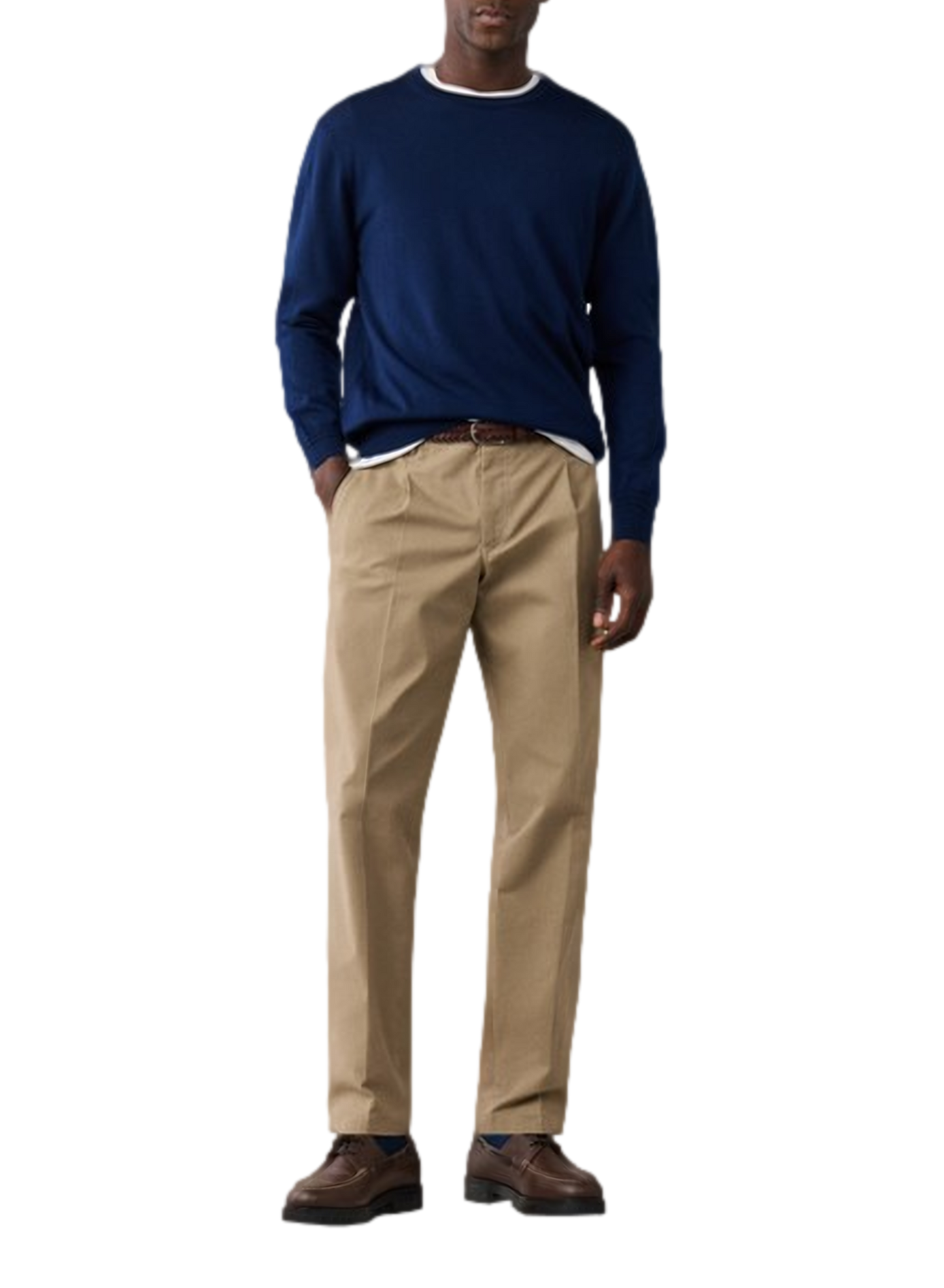 Maglione diritto a collo tondo in lana FACONNABLE Blu